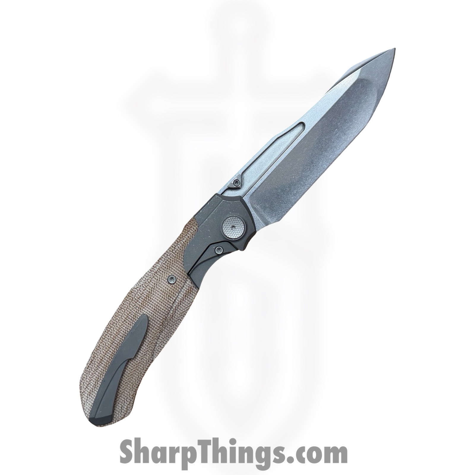 Null Knives - NULLBS2601 - Vandal - Folding Knife - Vanax SuperClean Stonewash Tanto - Micarta - Natural - Image 2