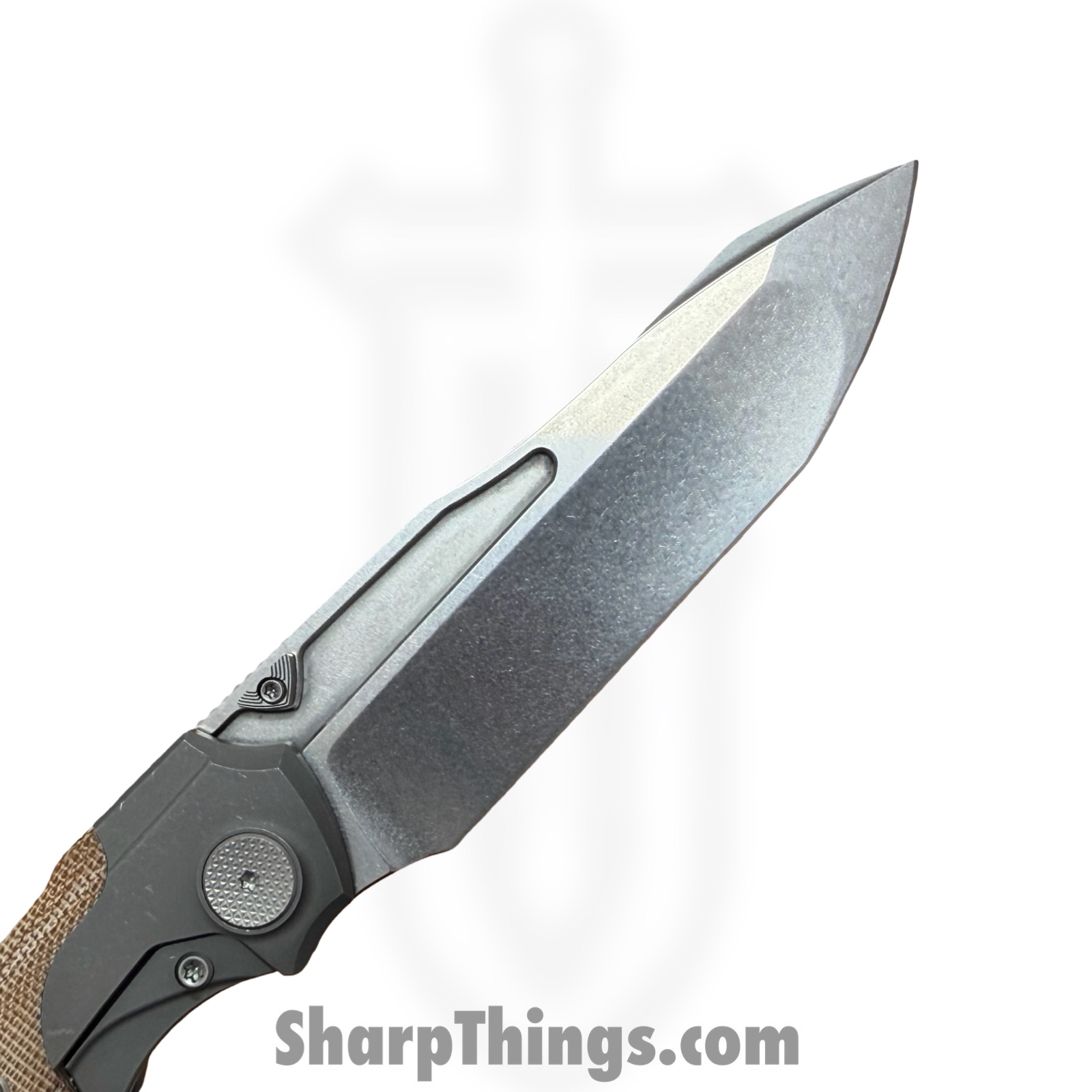 Null Knives - NULLBS2601 - Vandal - Folding Knife - Vanax SuperClean Stonewash Tanto - Micarta - Natural - Image 4