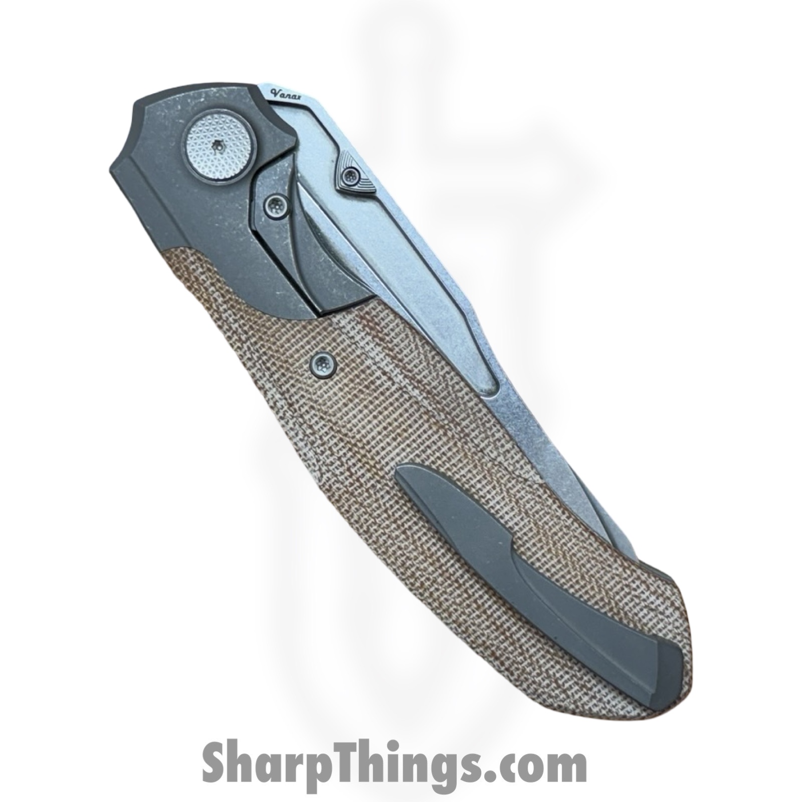 Null Knives - NULLBS2601 - Vandal - Folding Knife - Vanax SuperClean Stonewash Tanto - Micarta - Natural - Image 6