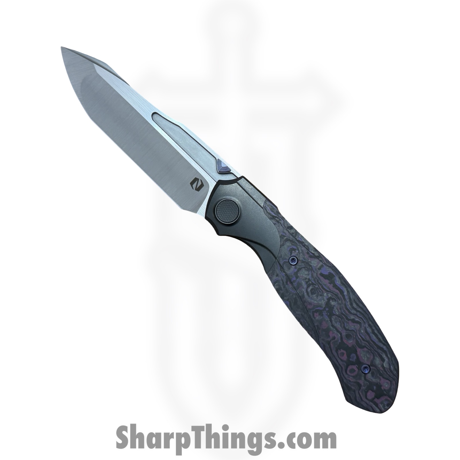Null Knives - NULLBS2603 - Vandal - Folding Knife - Vanax SuperClean Satin Tanto - Titanium FATCarbon - Purple Haze