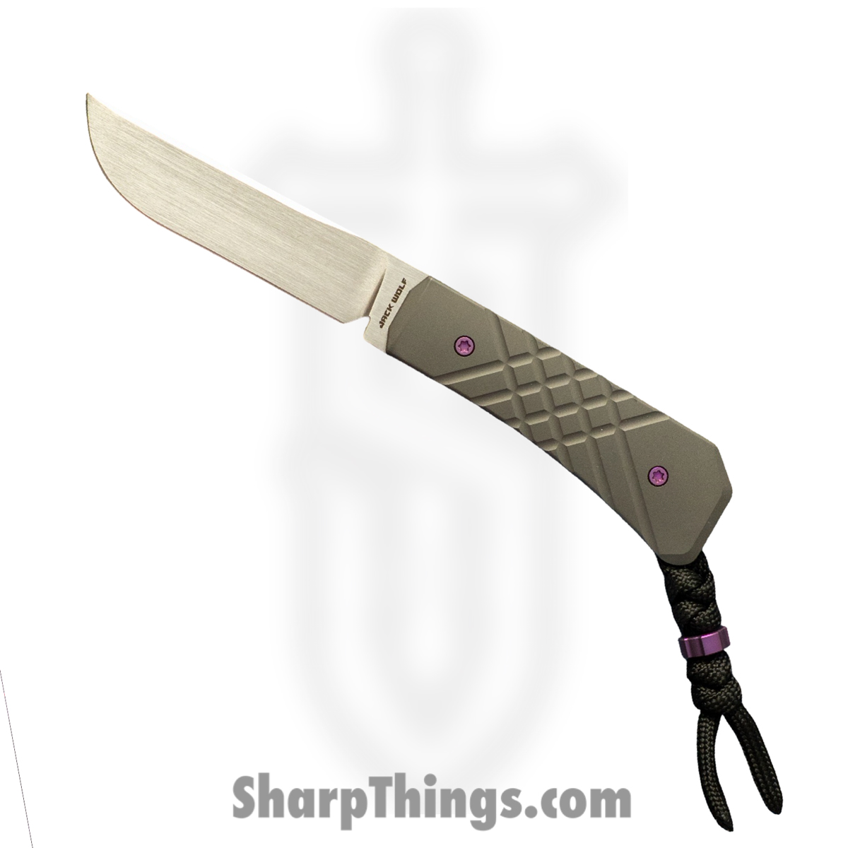Jack Wolf Knives - PIONE-FX-01-TI-CH2 - Pioneer FIXedc - Fixed Blade Knife - CPM S90V Satin Drop Point - Titanium CH2