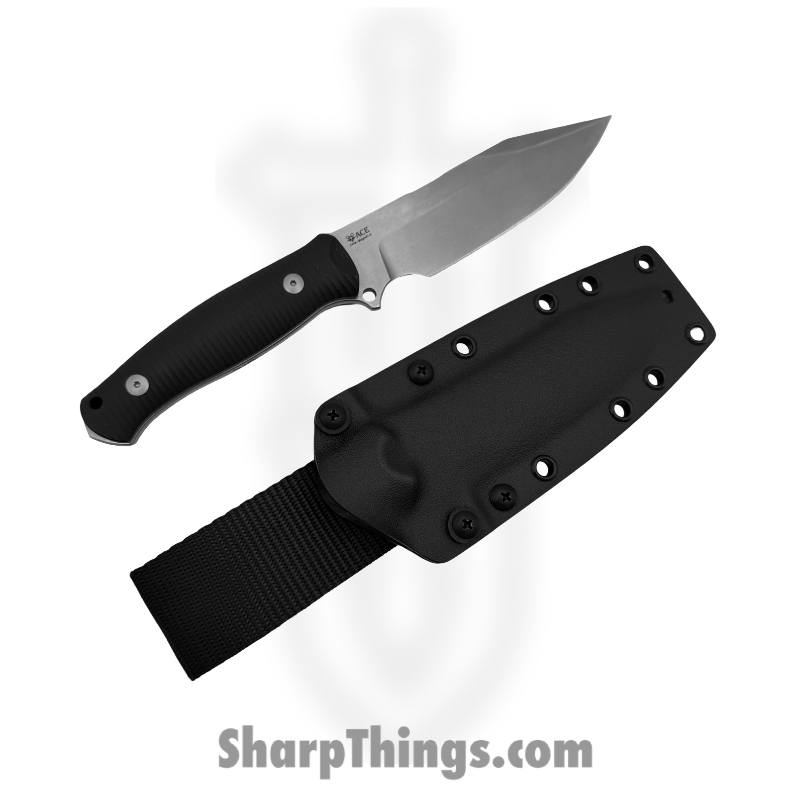 GiantMouse - Redington-DB-SW - Redington - Fixed Blade Knife - CPM MagnaCut Stonewash Clip Point - G10 - Double Black - Image 7