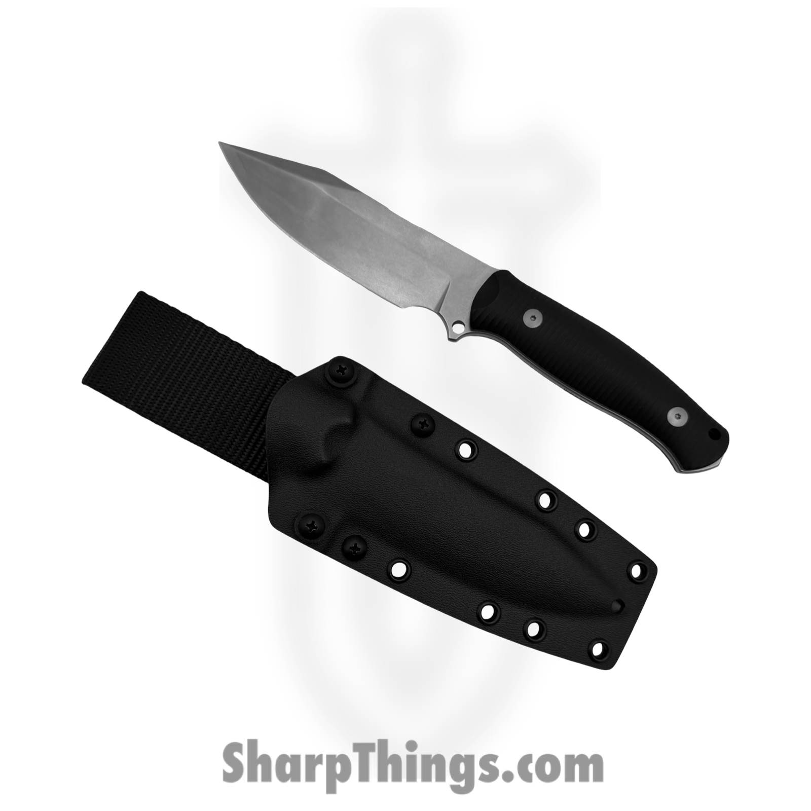 GiantMouse - Redington-DB-SW - Redington - Fixed Blade Knife - CPM MagnaCut Stonewash Clip Point - G10 - Double Black - Image 2