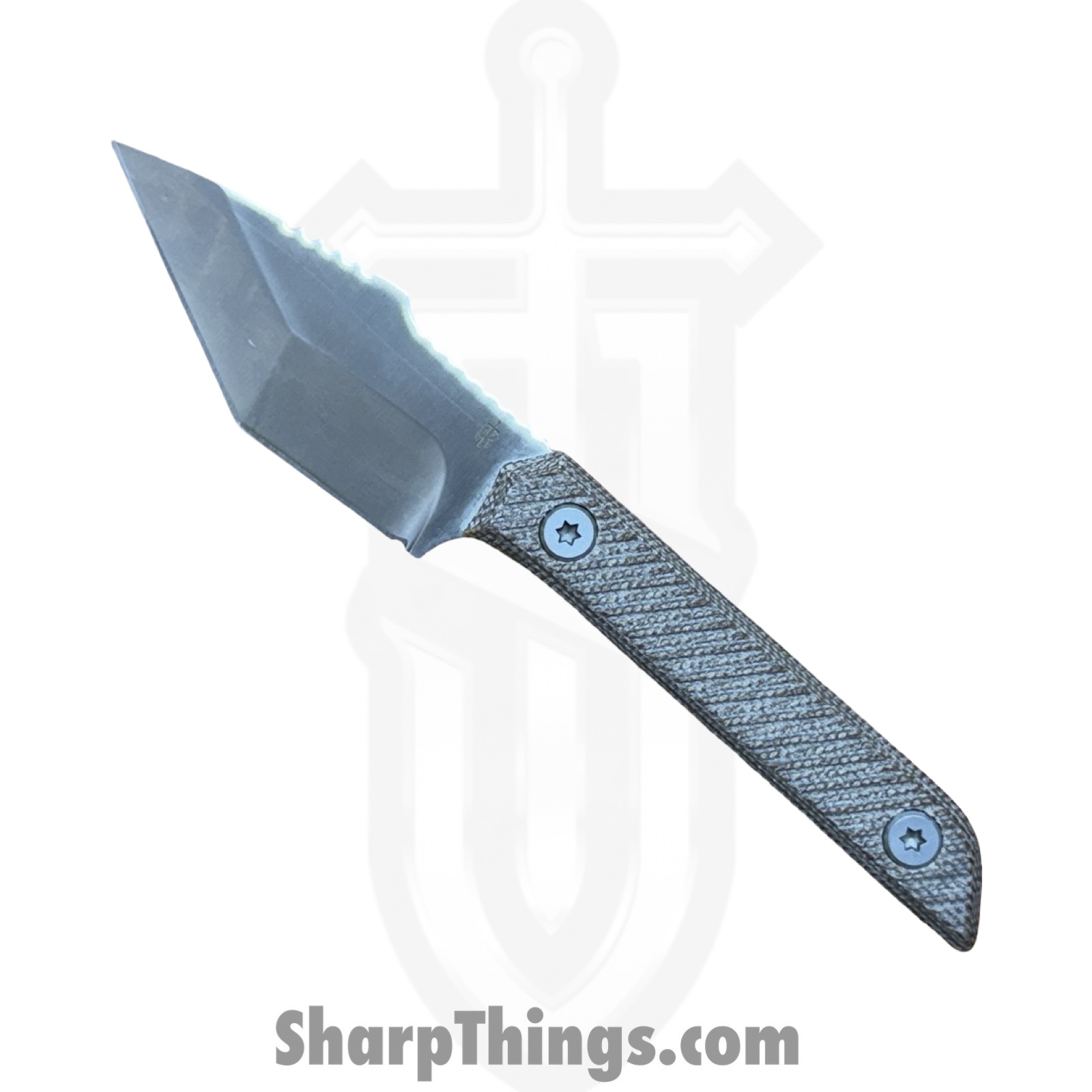 TacKnives - TACKBS2602 - Mini Marlin - Fixed Blade Knife - 14C28N Coated Modified Tanto - Micarta - Brown