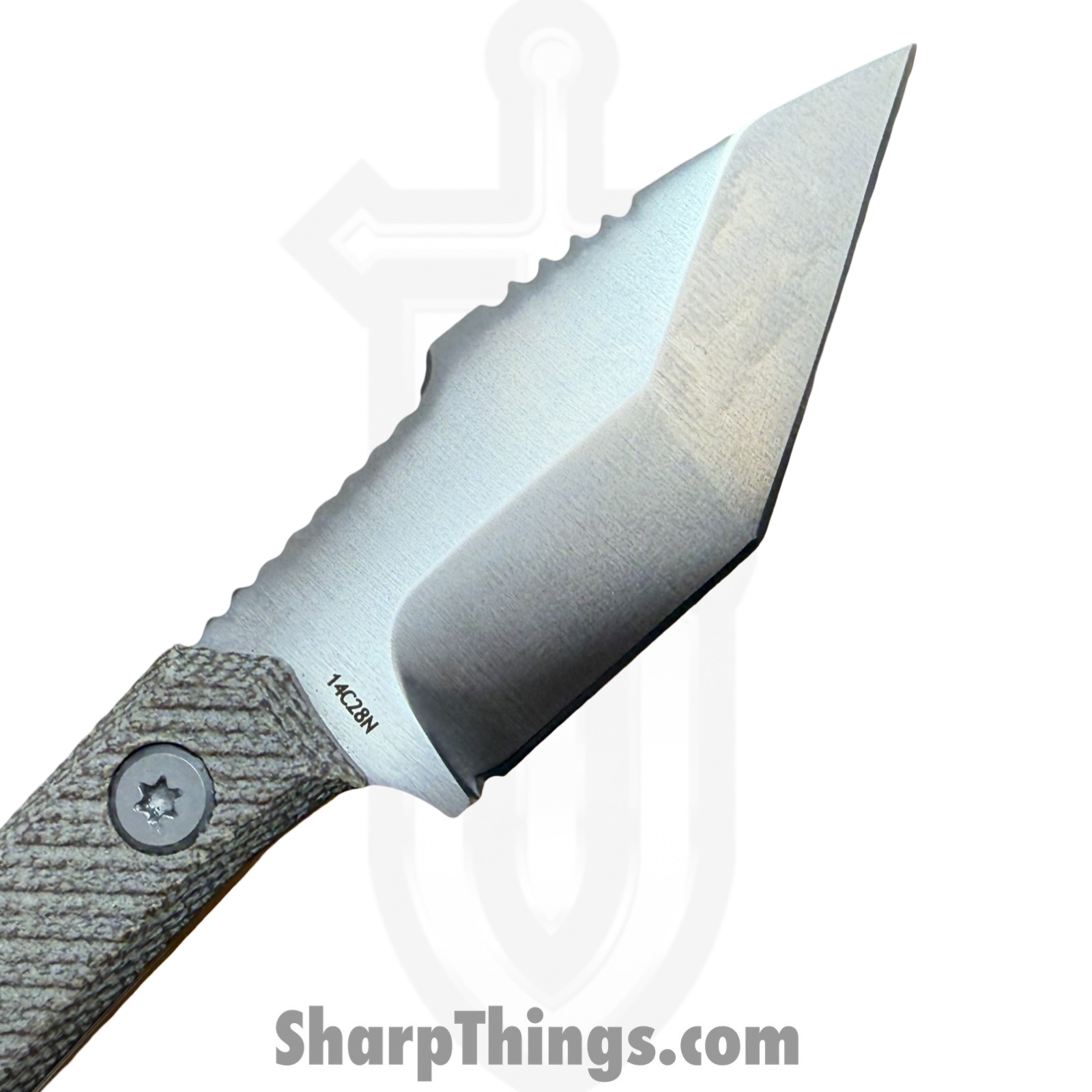 TacKnives - TACKBS2602 - Mini Marlin - Fixed Blade Knife - 14C28N Coated Modified Tanto - Micarta - Brown - Image 8