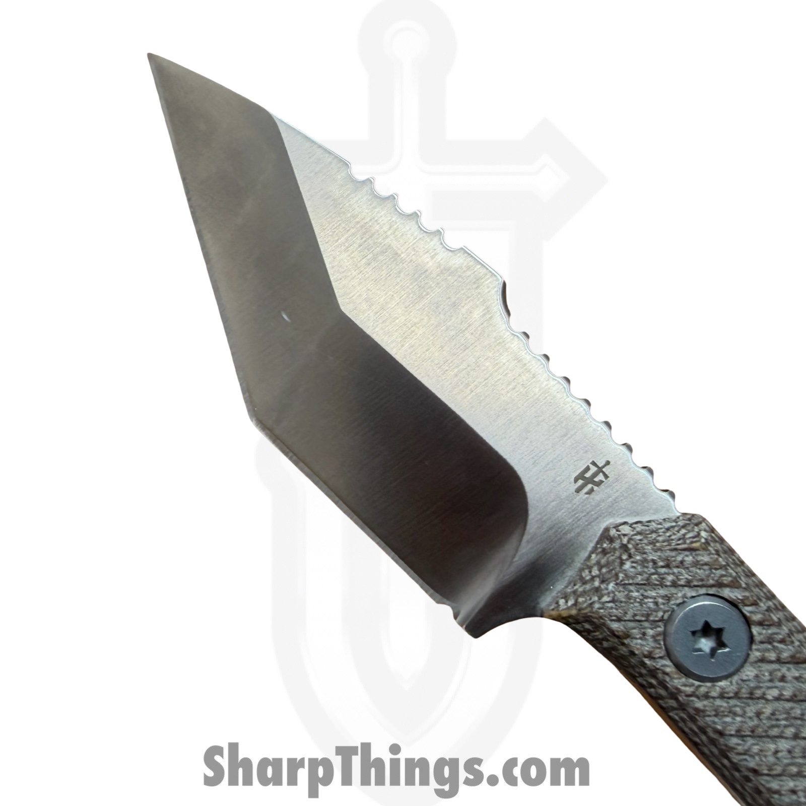 TacKnives - TACKBS2602 - Mini Marlin - Fixed Blade Knife - 14C28N Coated Modified Tanto - Micarta - Brown - Image 7