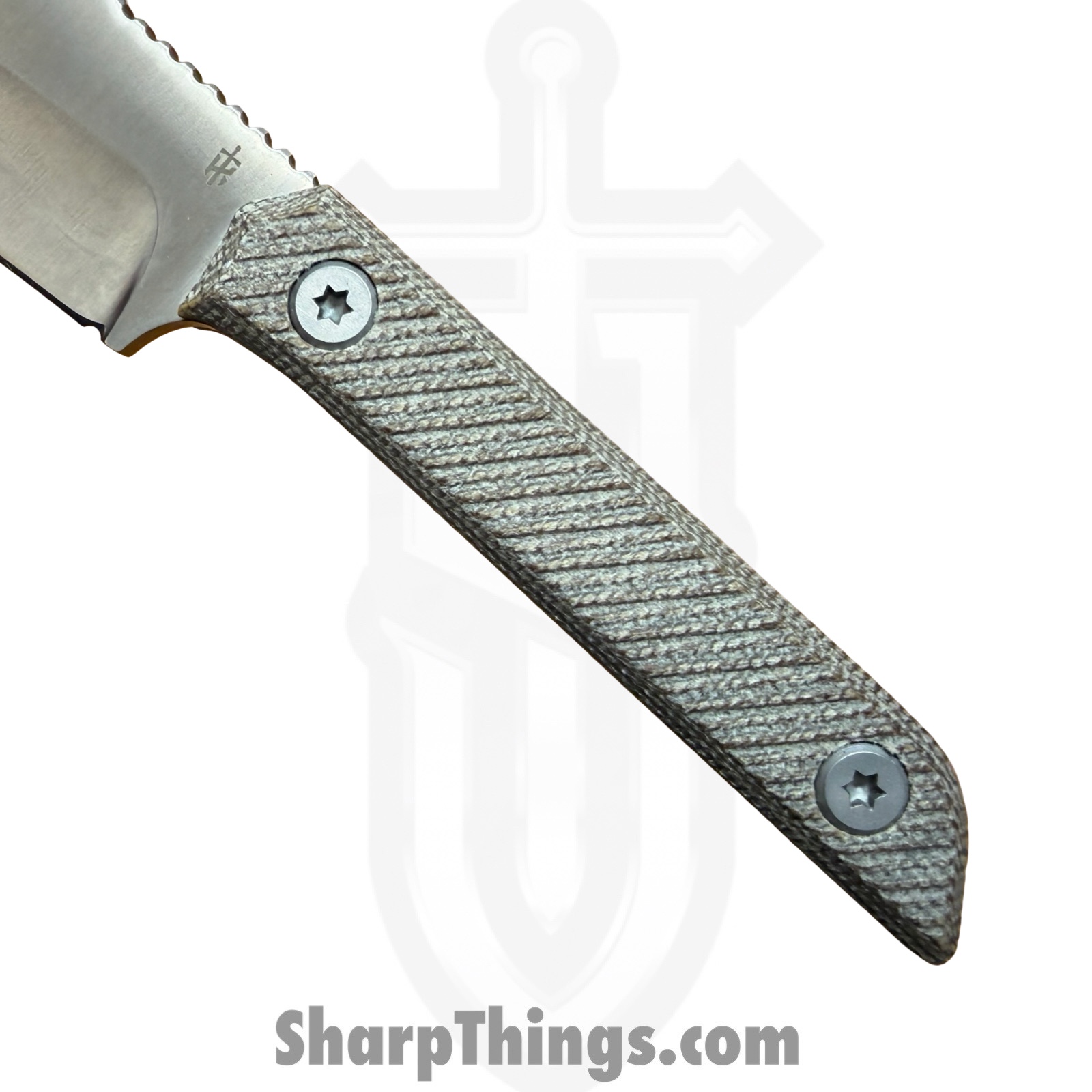 TacKnives - TACKBS2602 - Mini Marlin - Fixed Blade Knife - 14C28N Coated Modified Tanto - Micarta - Brown - Image 6