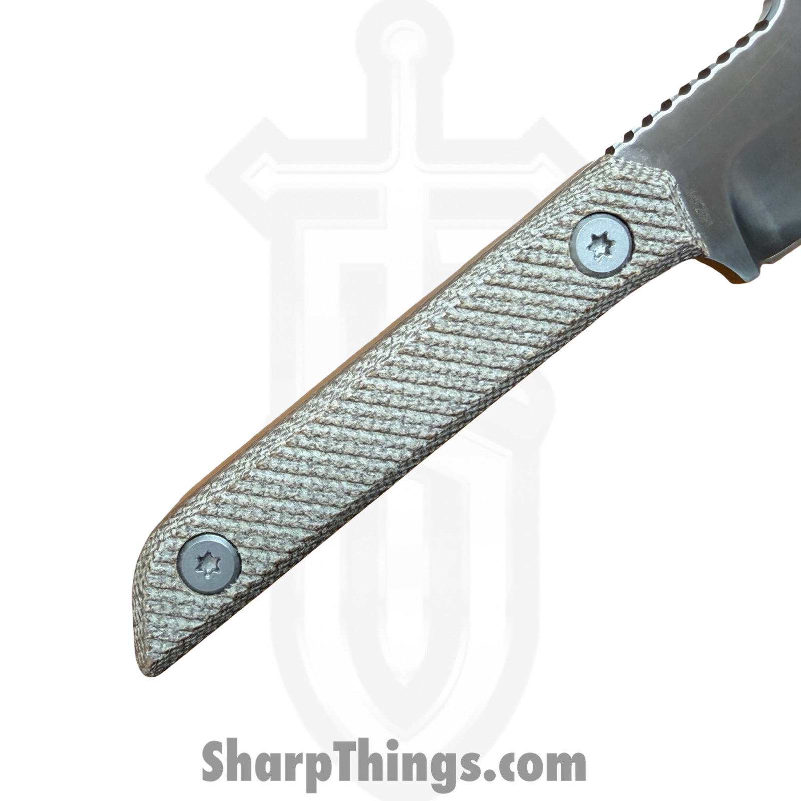 TacKnives - TACKBS2602 - Mini Marlin - Fixed Blade Knife - 14C28N Coated Modified Tanto - Micarta - Brown - Image 5