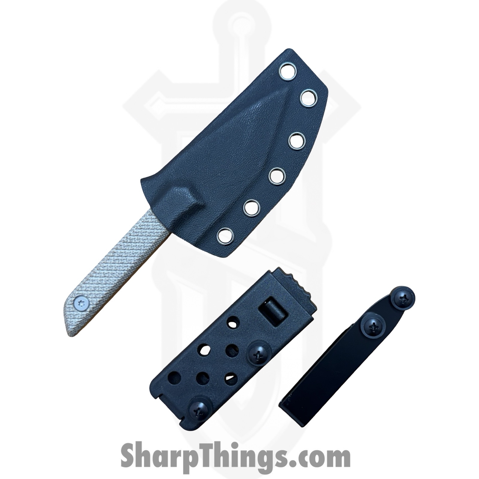 TacKnives - TACKBS2602 - Mini Marlin - Fixed Blade Knife - 14C28N Coated Modified Tanto - Micarta - Brown - Image 3