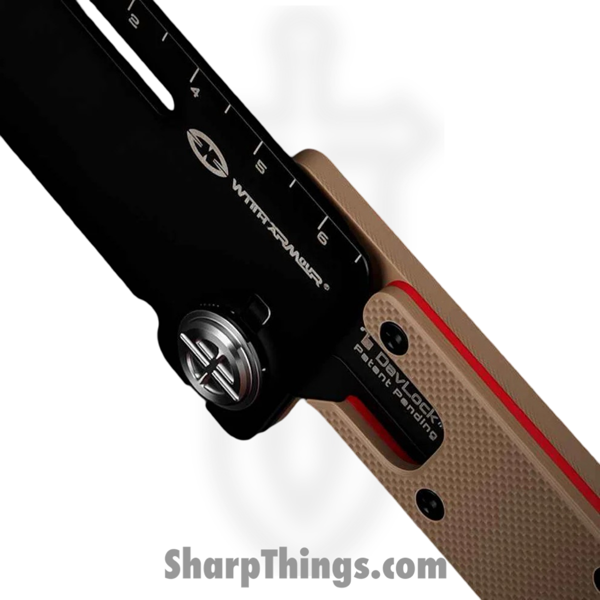 WithArmour - WA-2418-TN - UltraThin DAV™ Lock Card - Folding Knife - 14C25N Coated Drop Point - G10 - Tan Red - Image 4
