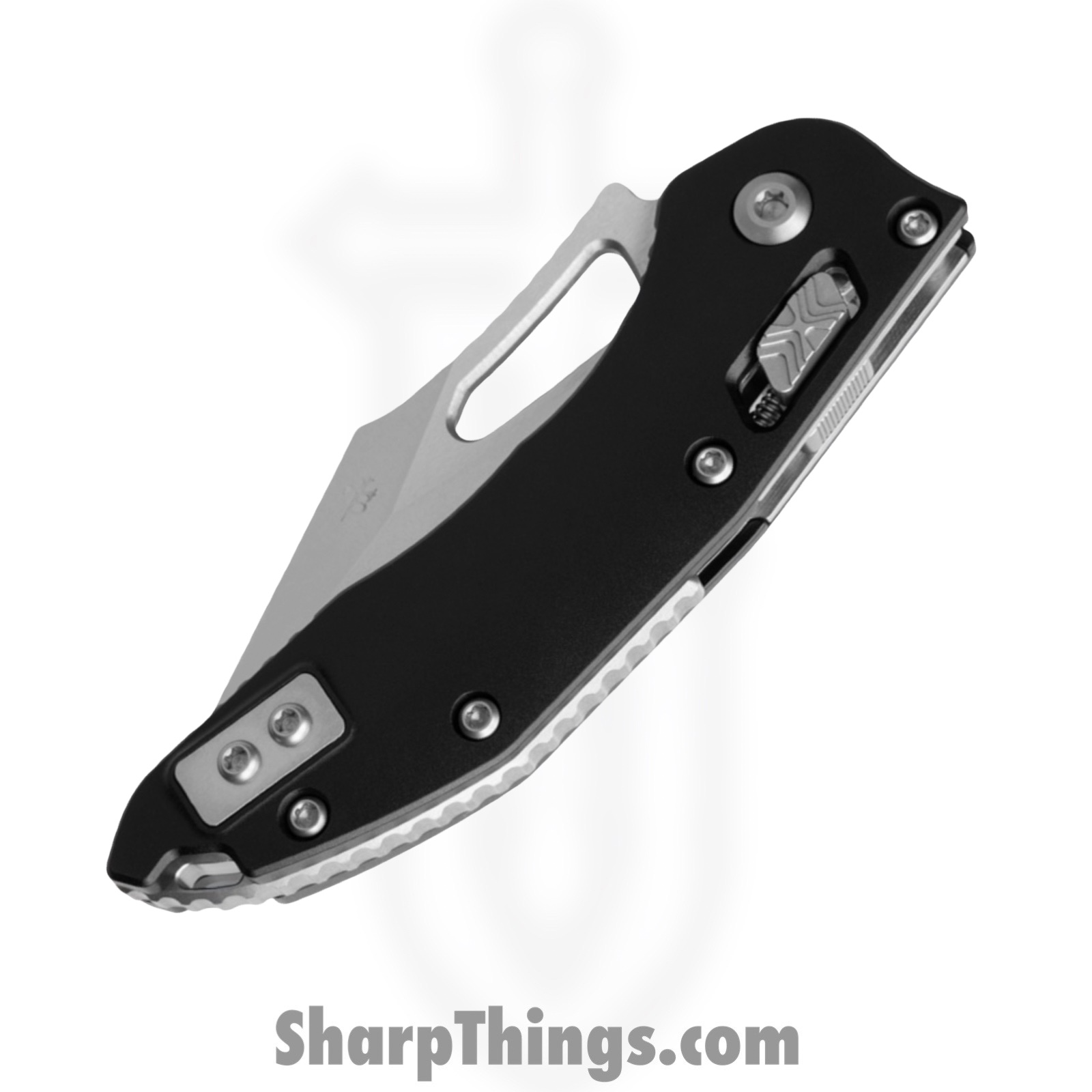 Microtech - 169MRL-10 - Mini Stitch Ram-Lok - Folding Knife - M390MK Stonewash Drop Point - Aluminum - Black - Image 3