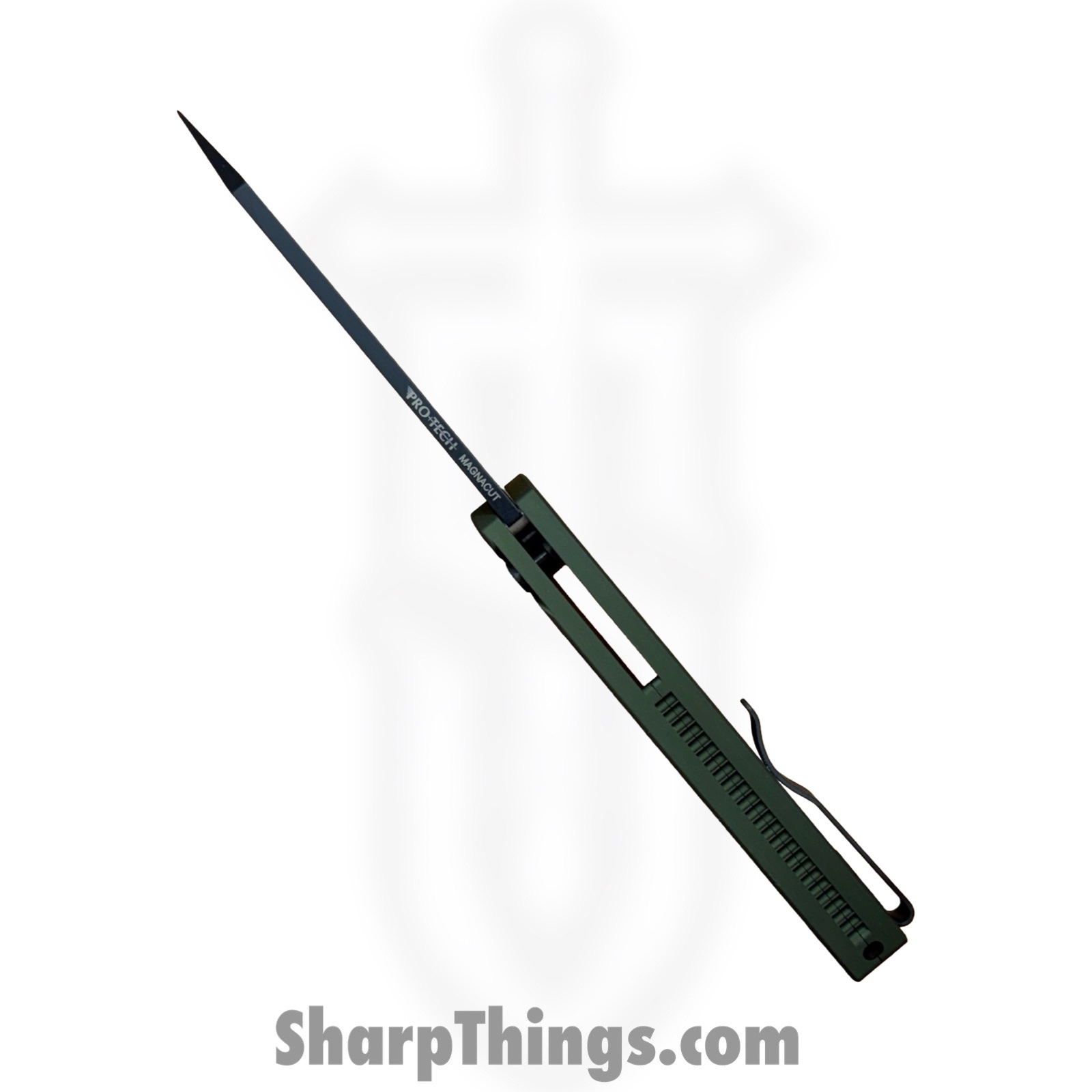 ProTech - 5403-Green - Malibu - Folding Knife - CPM MagnaCut DLC Reverse Tanto - Aluminum - Green - Image 7