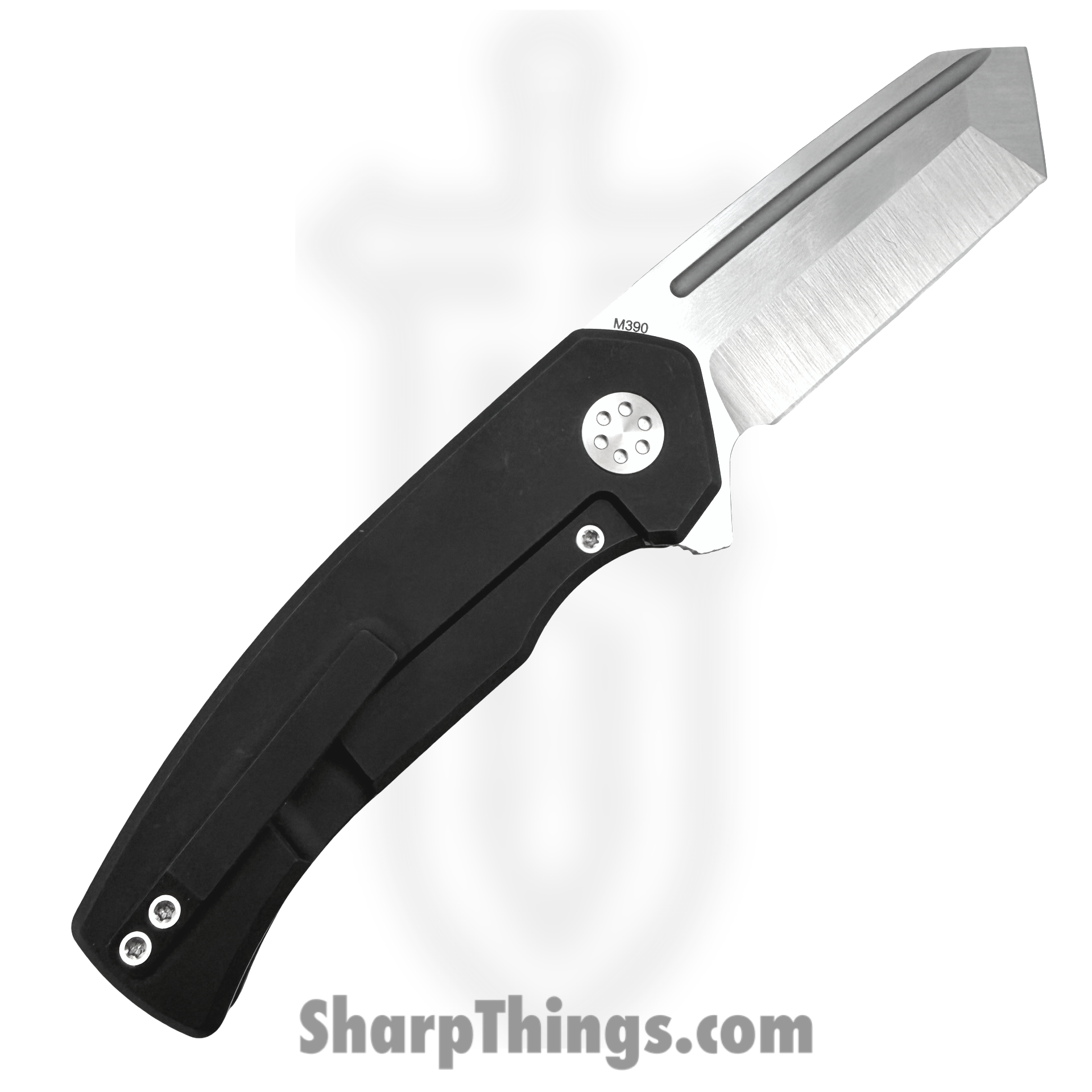 Beans Blades - BB-WarM-BD - Warrior Mini - Folding Knife - M390 Satin Tanto - Titanium - Black - Image 2