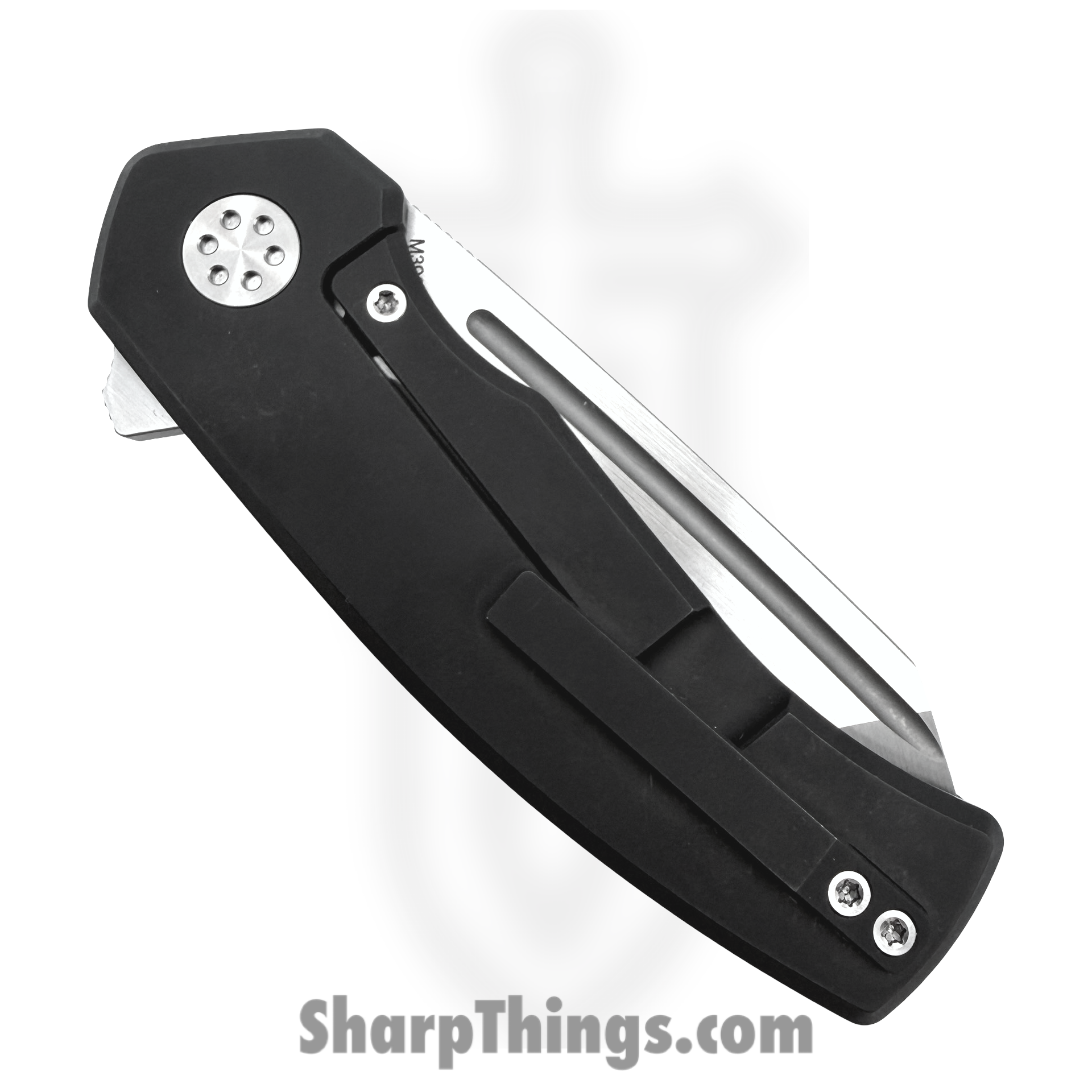 Beans Blades - BB-WarM-BD - Warrior Mini - Folding Knife - M390 Satin Tanto - Titanium - Black - Image 4