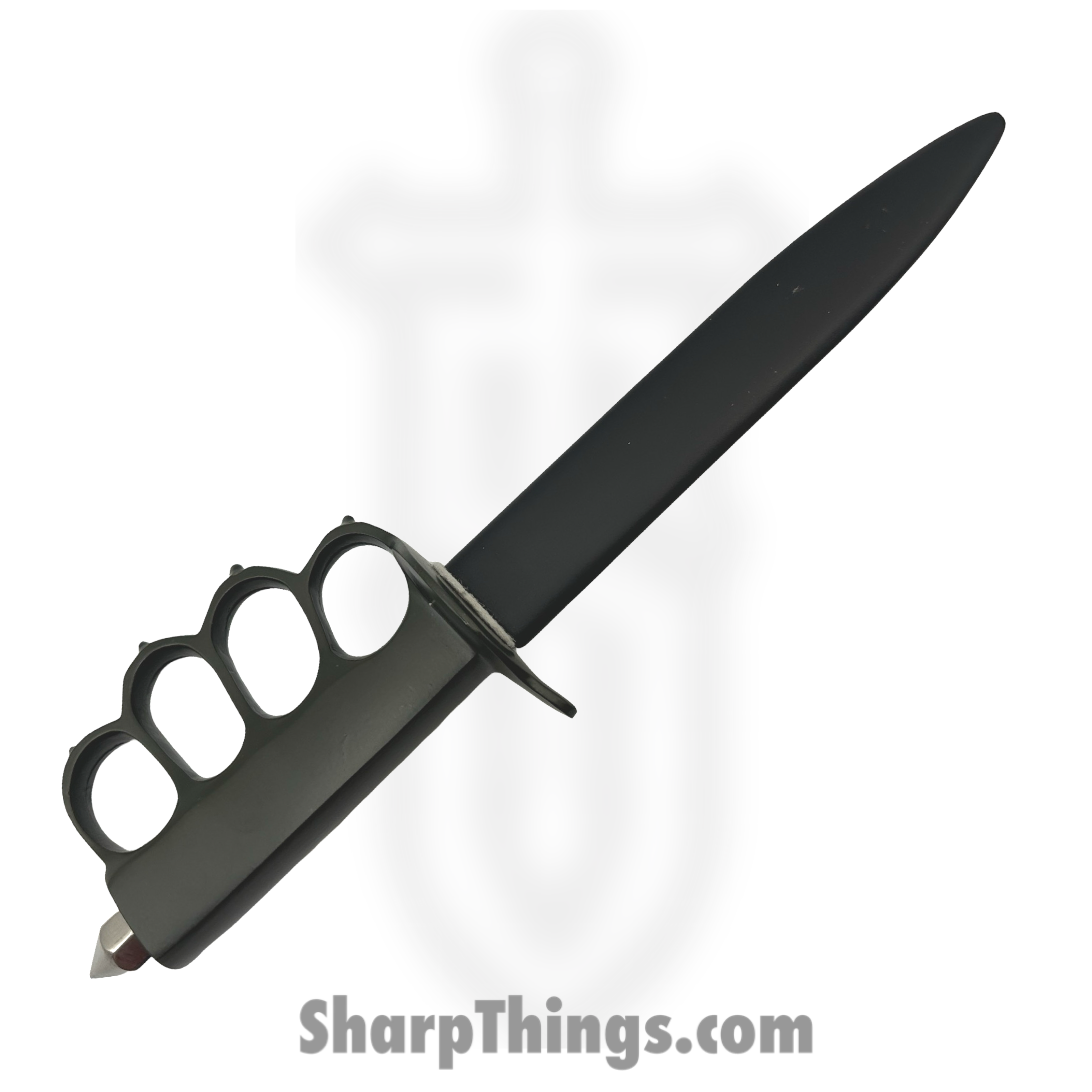 VOC - H-1918-BK - 12In WWII Trench Knife - Fixed Blade Knife - 440 SS Satin Dagger - Brass - Brass - Image 4