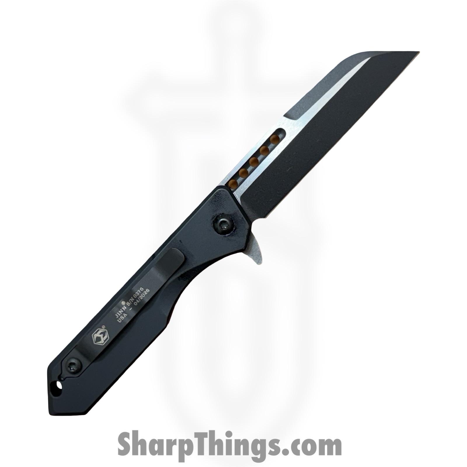 Heretic Knives - H213-10A-T - Jinn Manual - Folding Knife - CPM MagnaCut Two Tone Wharncliffe - Aluminum - Black - Image 2