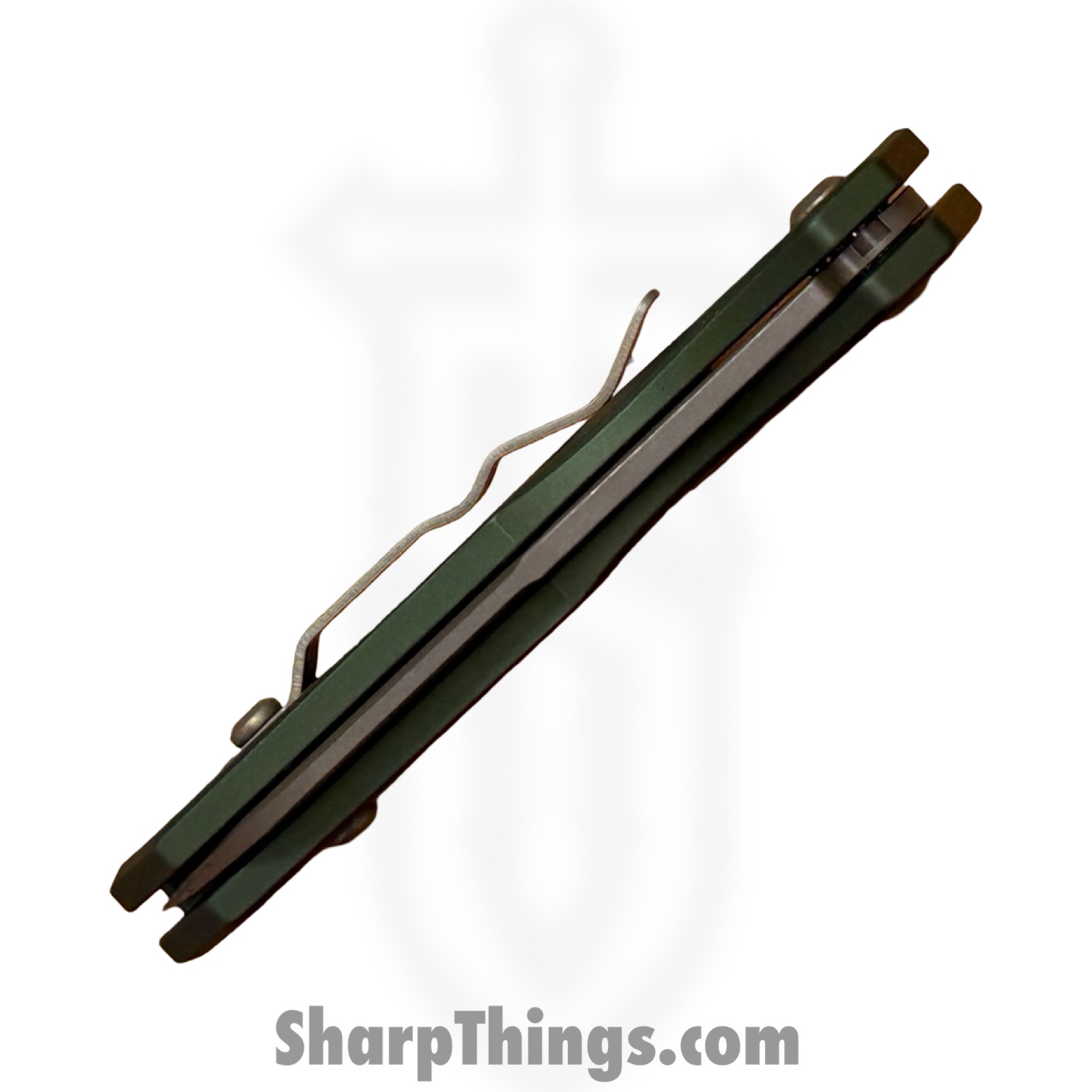 Heretic Knives - H213-7A-GRN - Jinn Manual - Folding Knife - CPM MagnaCut Bronzed Wharncliffe - Aluminum - OD Green - Image 5