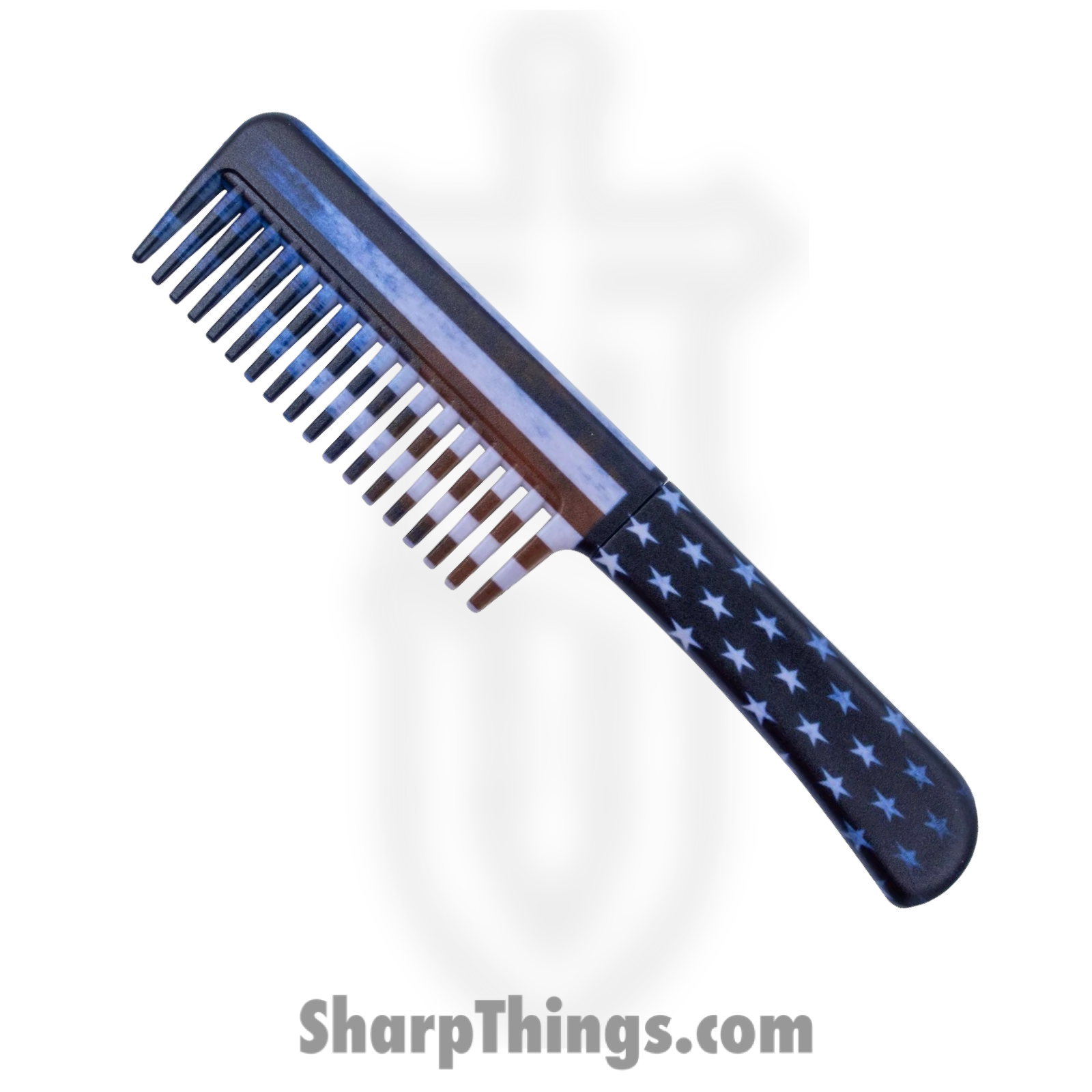 VOC - HWT229G - Comb Knife - Fixed Blade Knife - Stainless Satin Dagger - Plastic - Red|White|Blue - Image 2