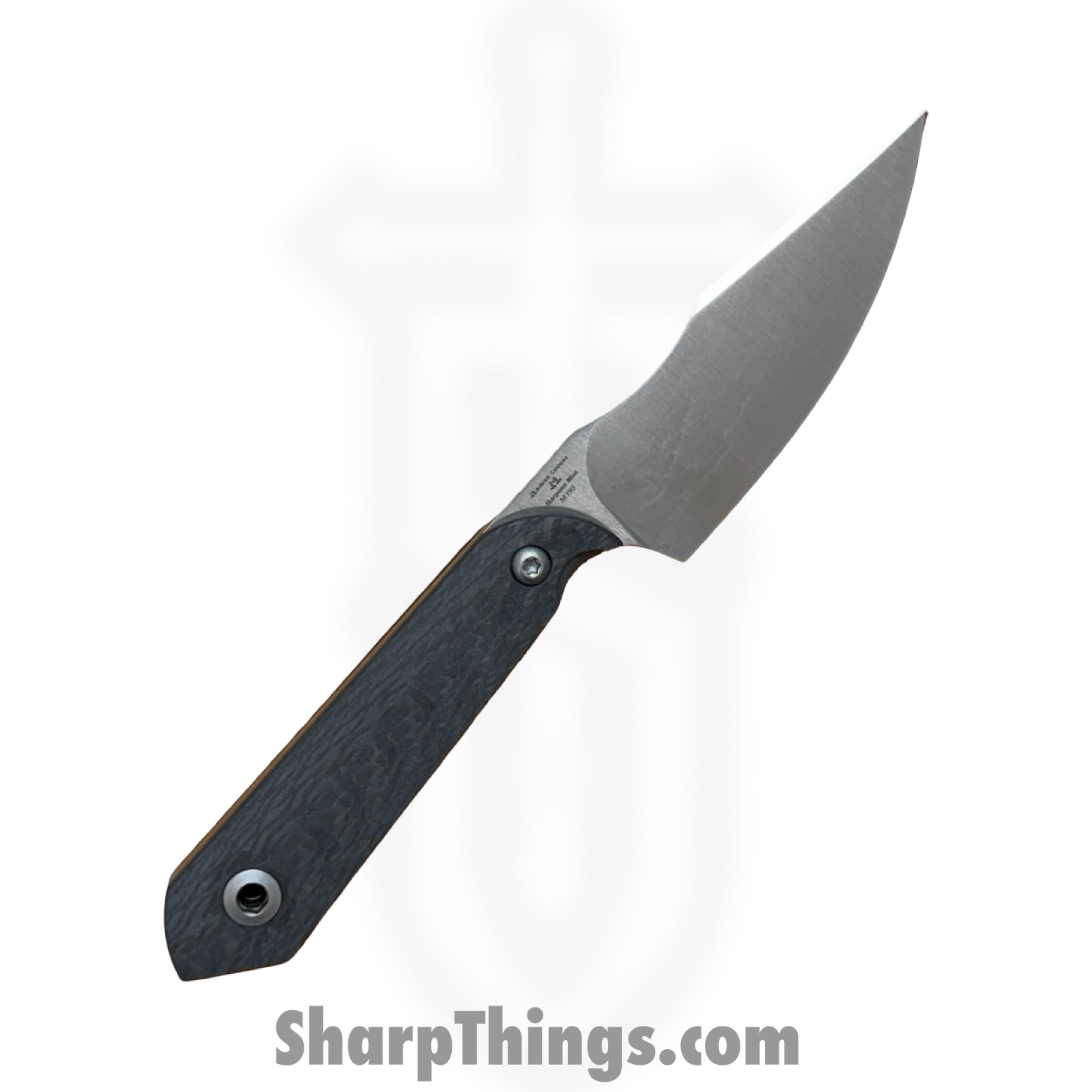 Kizer Cutlery - KI1040S8 - Mini Harpoon - Fixed Blade Knife - M390 Satin Clip Point - Carbon Fiber - Black - Image 2