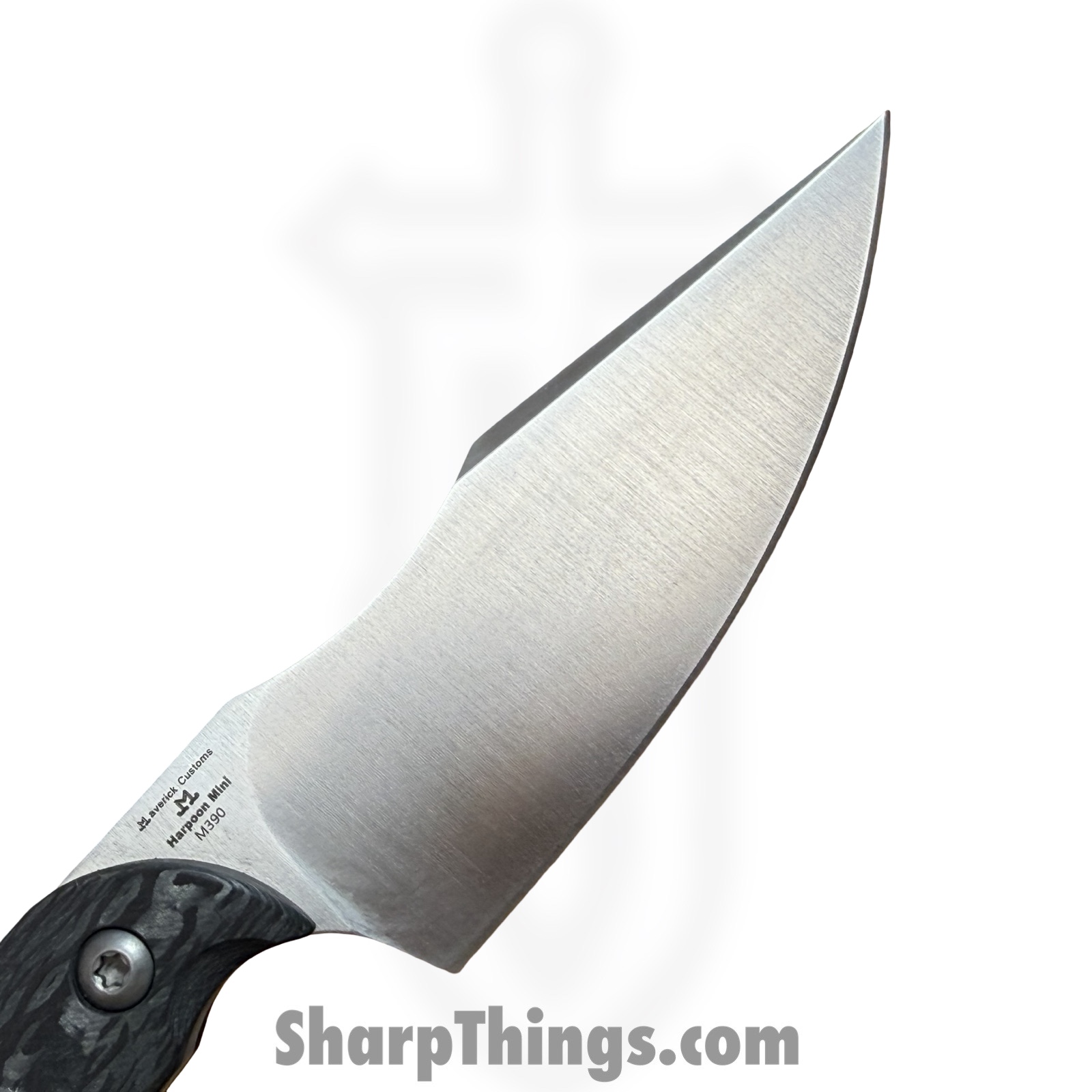 Kizer Cutlery - KI1040S8 - Mini Harpoon - Fixed Blade Knife - M390 Satin Clip Point - Carbon Fiber - Black - Image 5