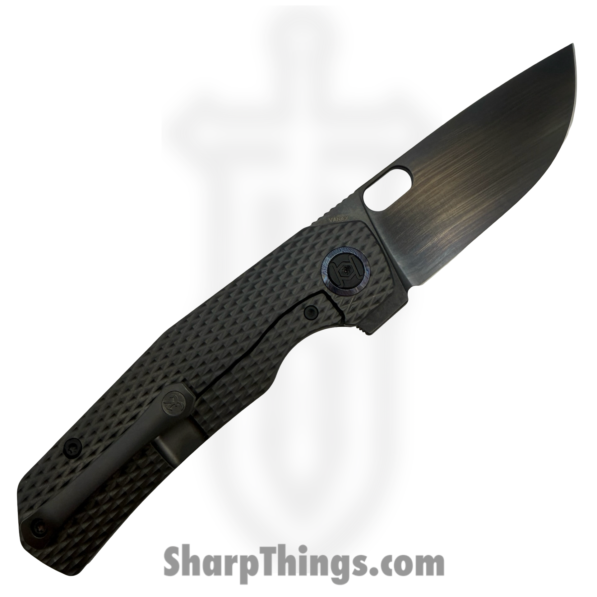 Kunwu - KUNK703LT4D - Tao III Framelock Blk DLC - Folding Knife - Vanax DLC Drop Point - Titanium - Black - Image 2