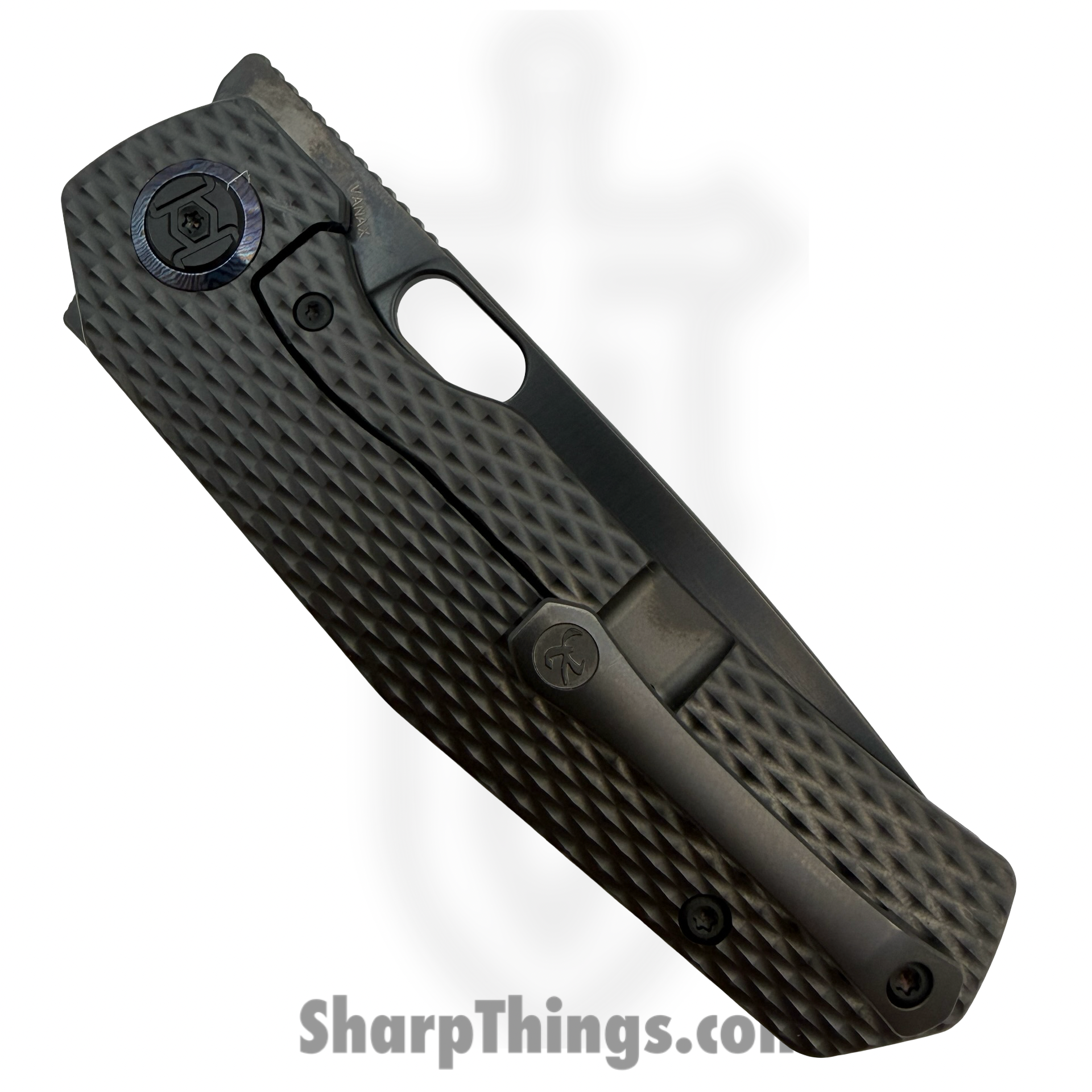 Kunwu - KUNK703LT4D - Tao III Framelock Blk DLC - Folding Knife - Vanax DLC Drop Point - Titanium - Black - Image 6