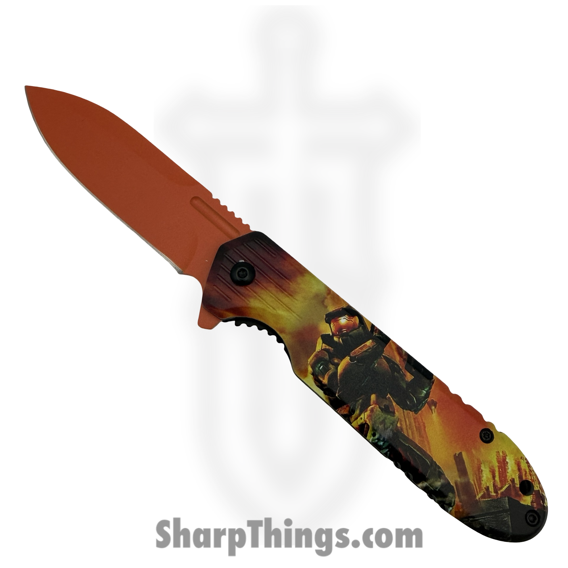 VOC - PF55F - Halo 4 - Assisted Open Knife - Stainless Coated Spear - Aluminum - Orange