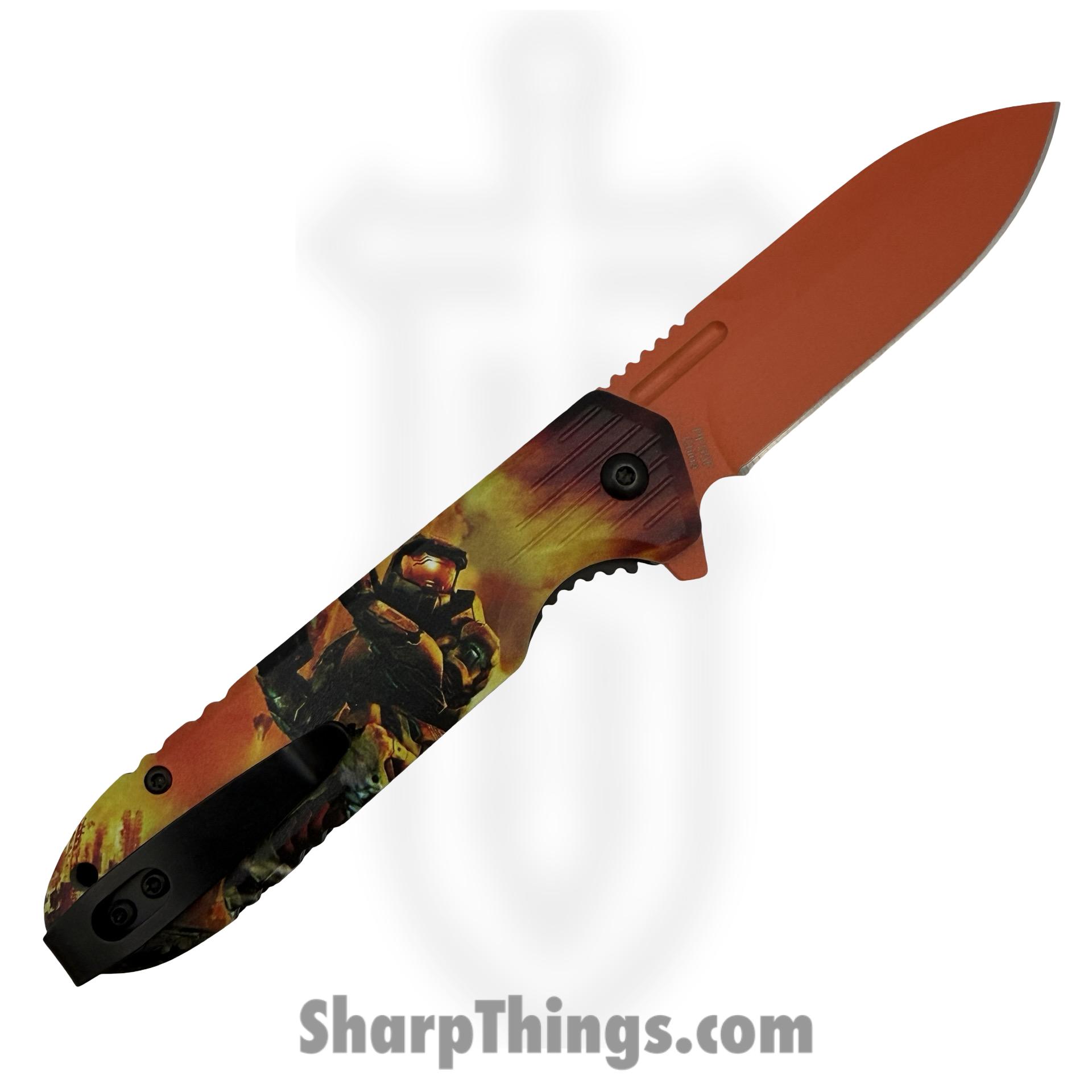 VOC - PF55F - Halo 4 - Assisted Open Knife - Stainless Coated Spear - Aluminum - Orange - Image 2