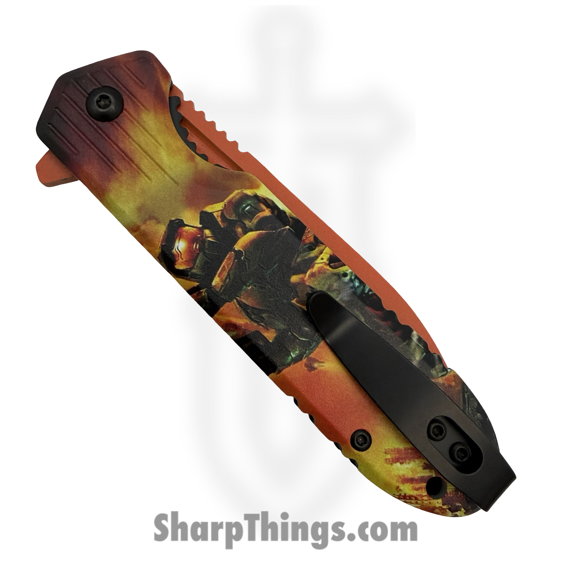 VOC - PF55F - Halo 4 - Assisted Open Knife - Stainless Coated Spear - Aluminum - Orange - Image 4
