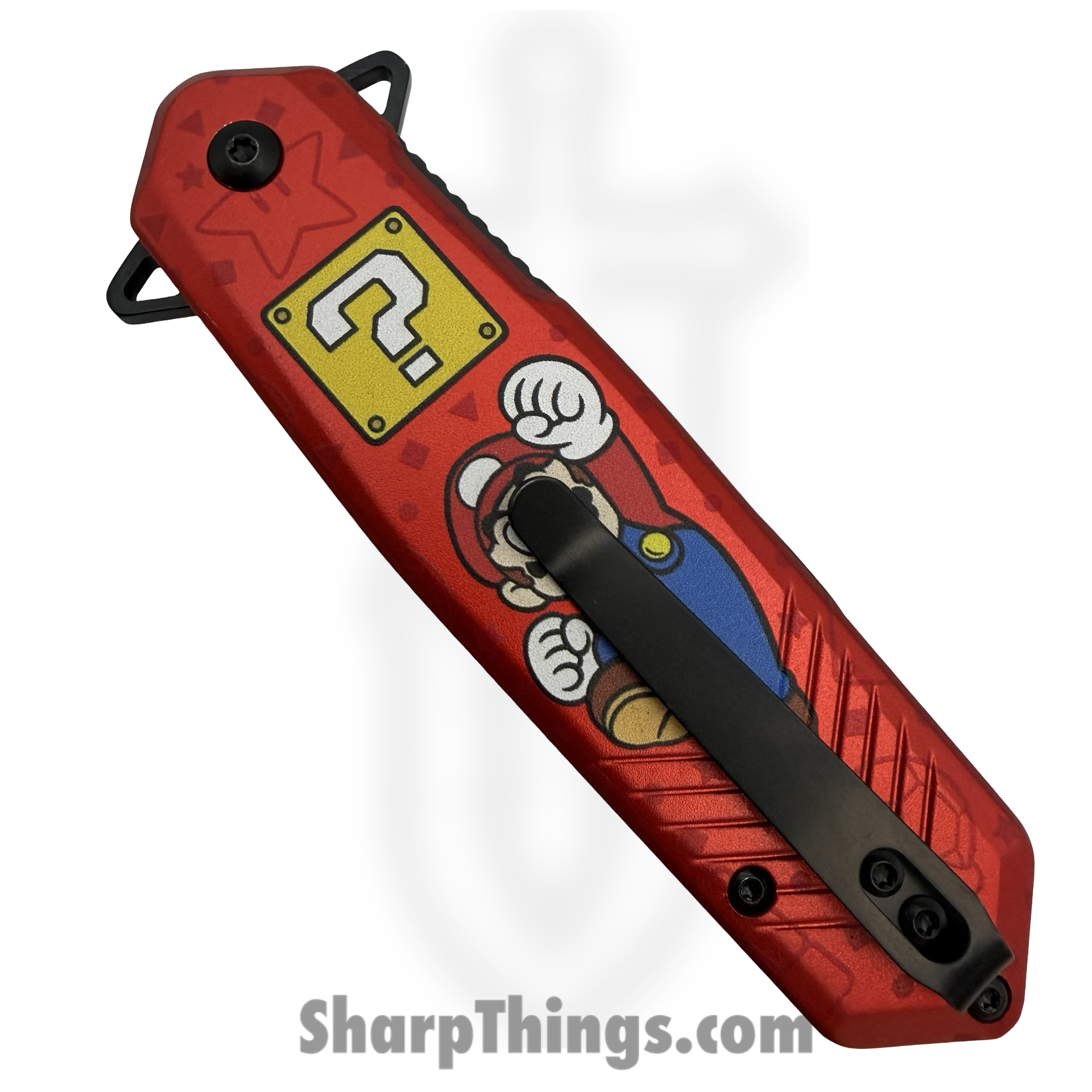 VOC - PF63G - Super Mario - Assisted Open Knife - Stainless Coated Spear - Aluminum - Red - Image 4