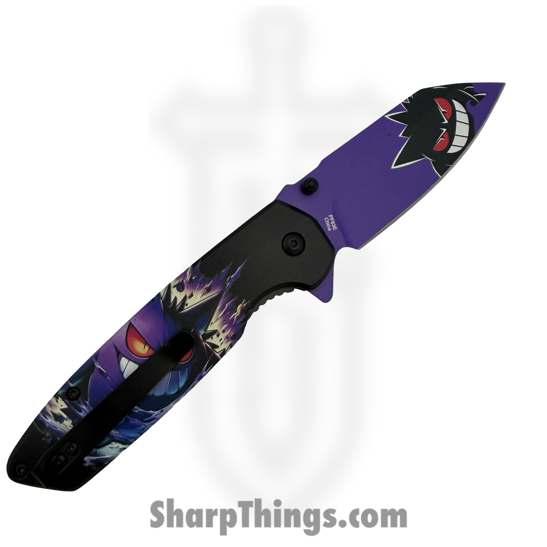 VOC - PF83E - Pokemon - Assisted Open Knife - Stainless Coated Wharncliffe - Aluminum - Purple - Image 2