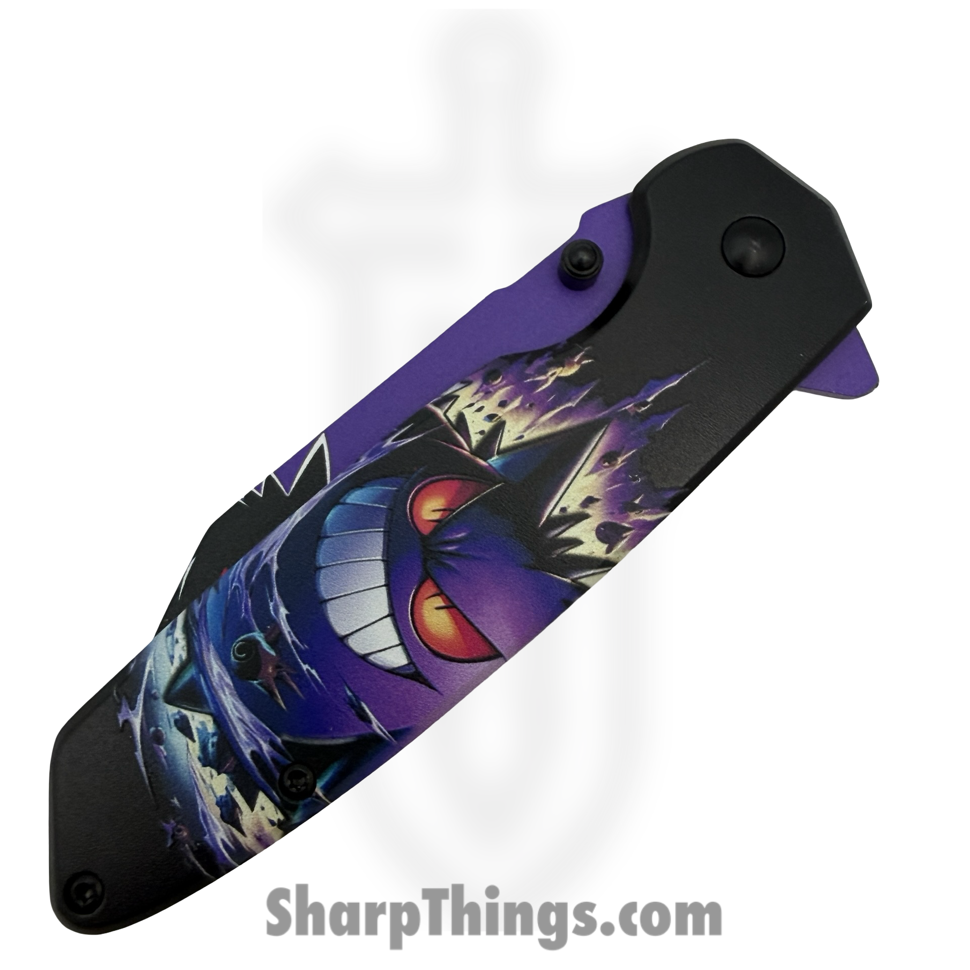 VOC - PF83E - Pokemon - Assisted Open Knife - Stainless Coated Wharncliffe - Aluminum - Purple - Image 3