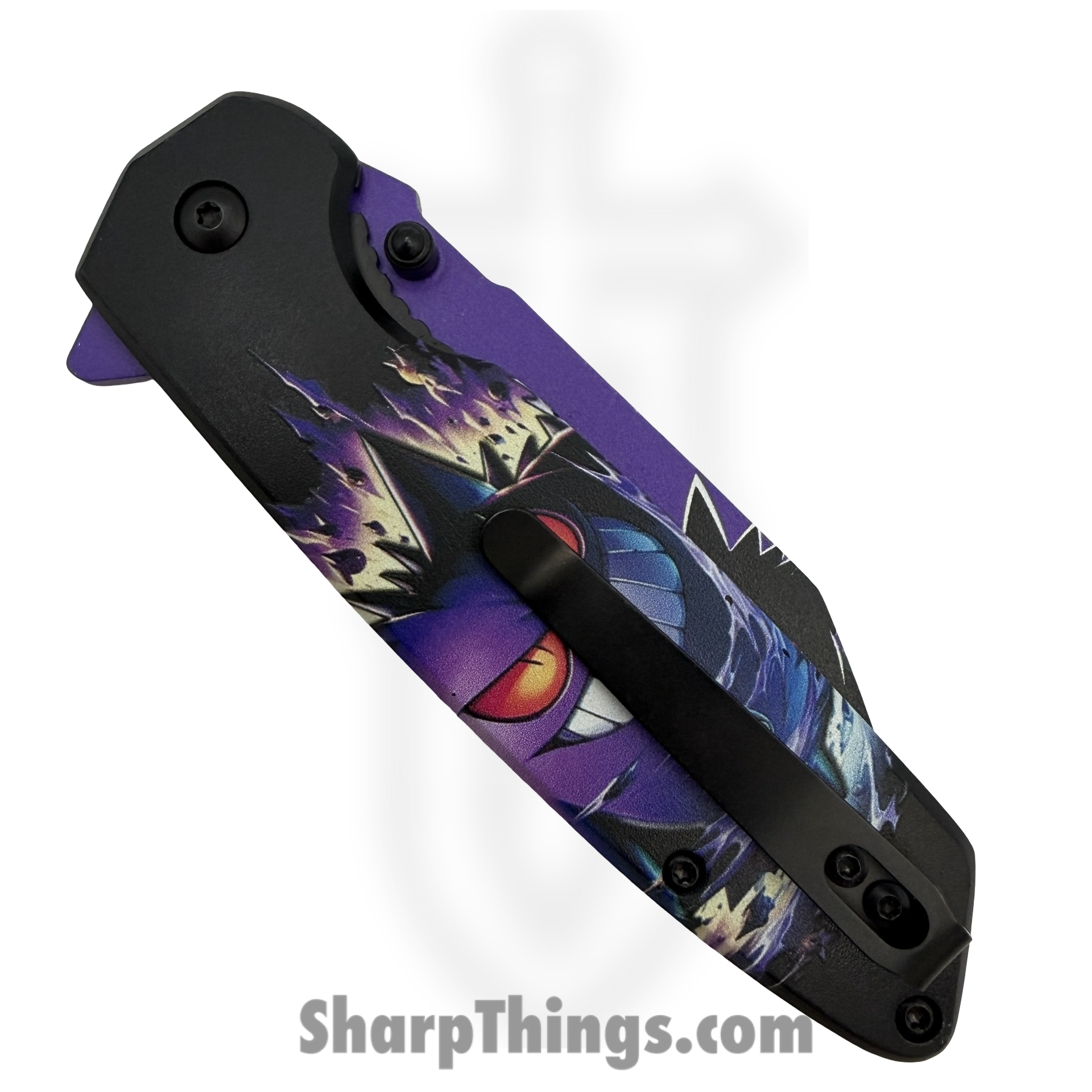 VOC - PF83E - Pokemon - Assisted Open Knife - Stainless Coated Wharncliffe - Aluminum - Purple - Image 4