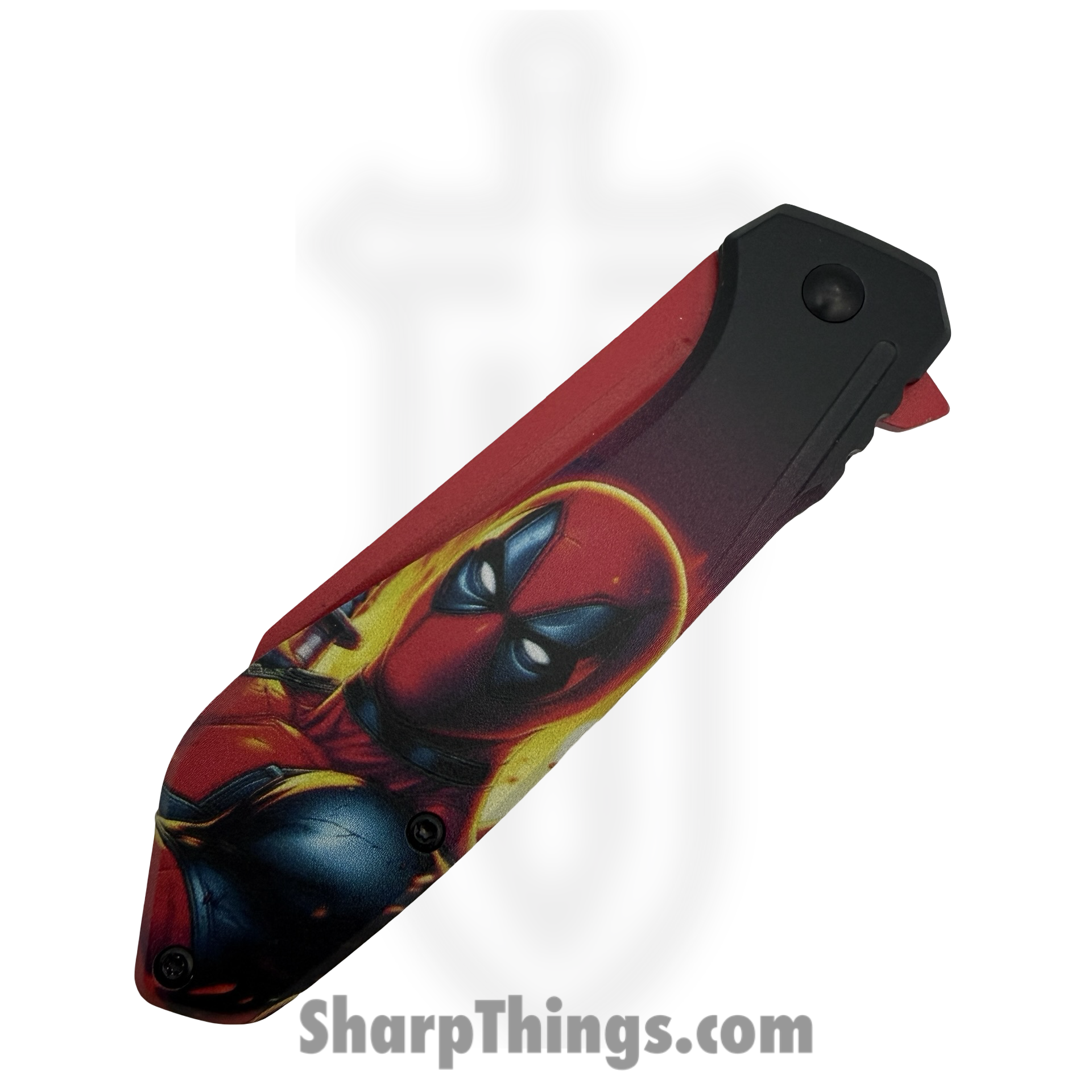 VOC - PF85J - DeadPool - Assisted Open Knife - Stainless Coated Reverse Tanto - Aluminum - Black/Red - Image 4