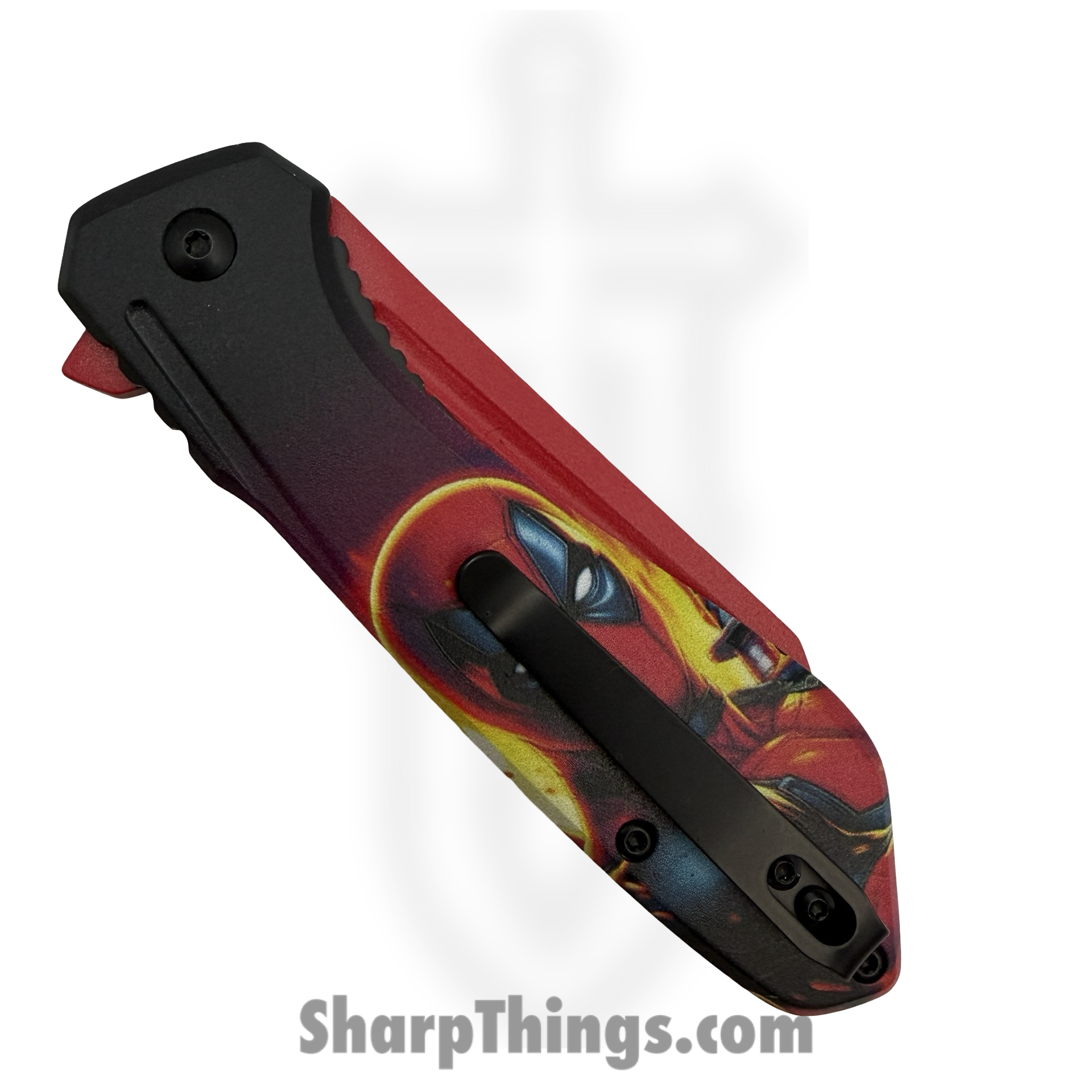 VOC - PF85J - DeadPool - Assisted Open Knife - Stainless Coated Reverse Tanto - Aluminum - Black/Red - Image 3