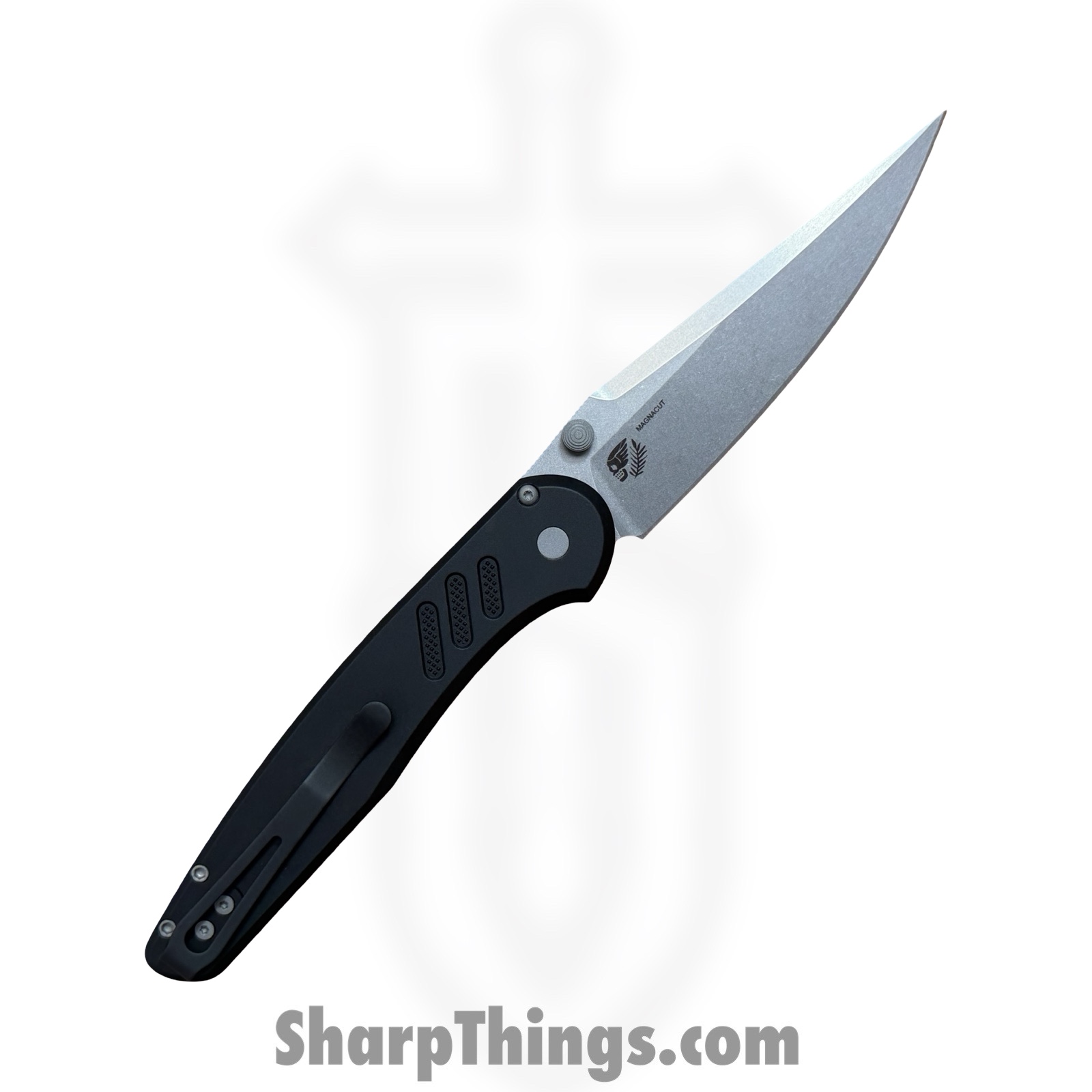 ProTech - PN1101 - Peace Neighbor Designed Avalon Thumb Stud - Folding Knife - CPM MagnaCut Stonewash Drop Point - Aluminum - Black - Image 2