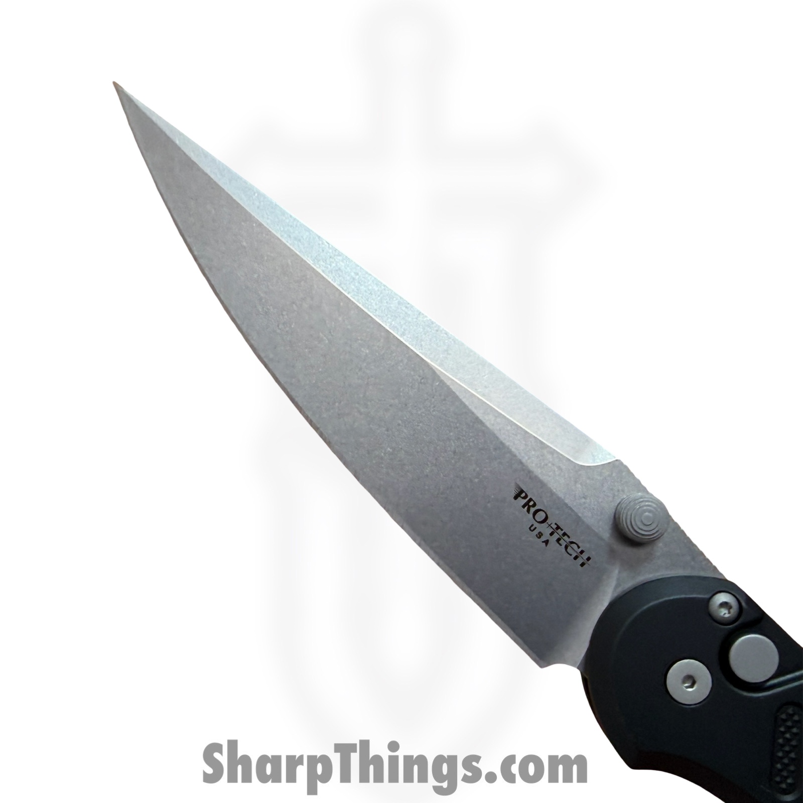 ProTech - PN1101 - Peace Neighbor Designed Avalon Thumb Stud - Folding Knife - CPM MagnaCut Stonewash Drop Point - Aluminum - Black - Image 3