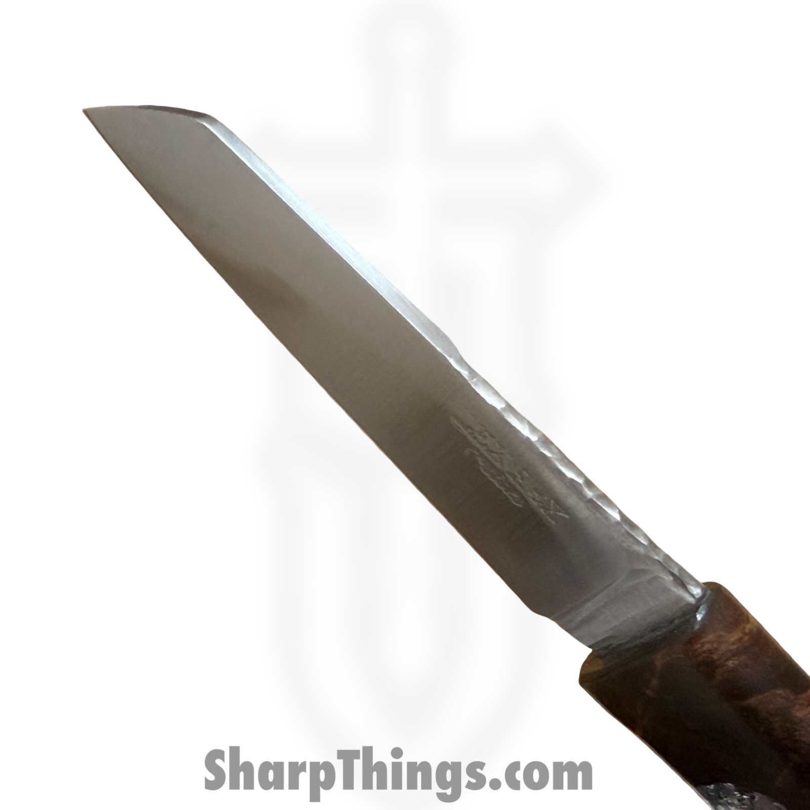 Lex Rex - SQ7838383 - Driftless Paring Knife - Fixed Blade Knife - Nitro-V Satin Reverse Tanto - Burl Wood Epoxy Resin - Multi - Image 5