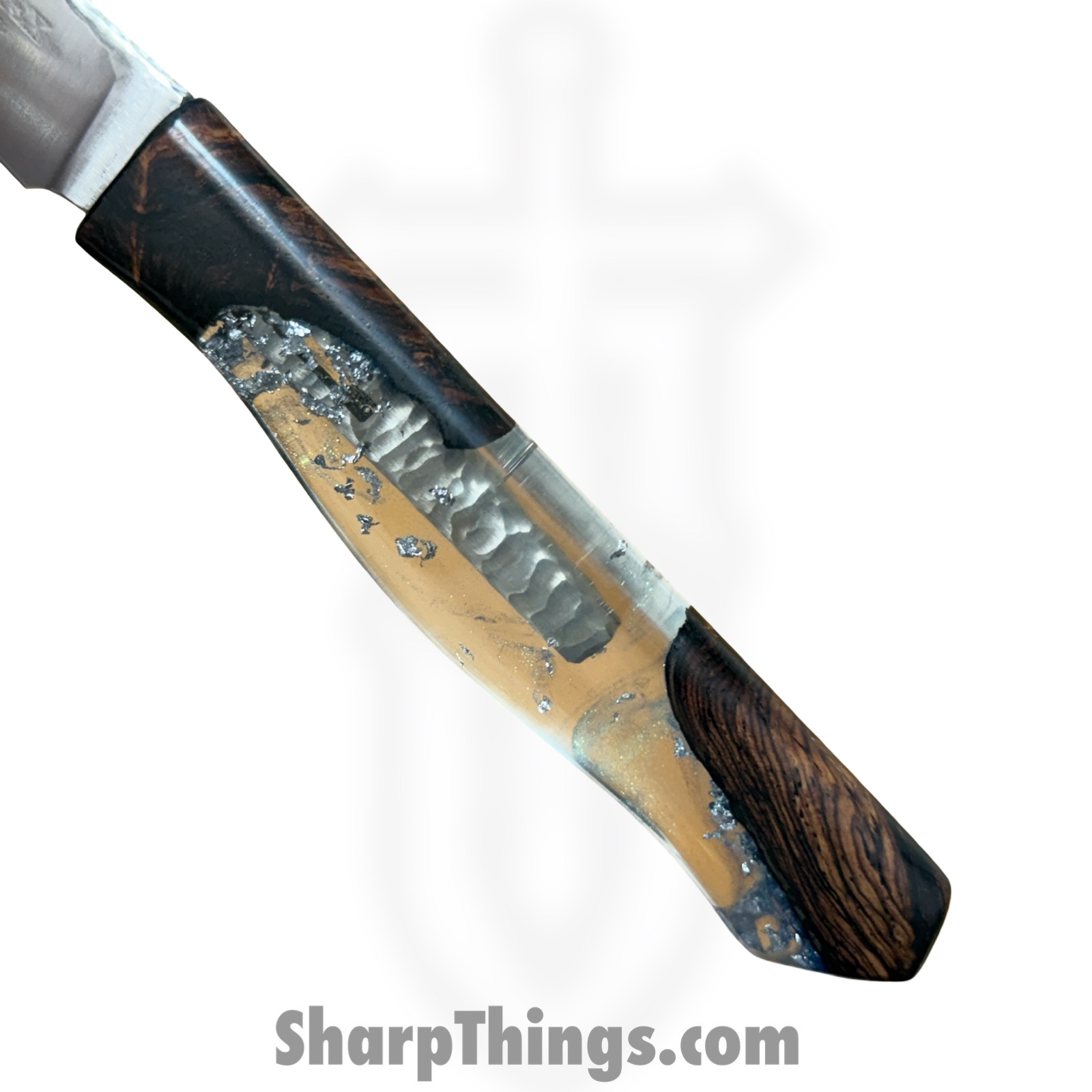 Lex Rex - SQ7838383 - Driftless Paring Knife - Fixed Blade Knife - Nitro-V Satin Reverse Tanto - Burl Wood Epoxy Resin - Multi - Image 4