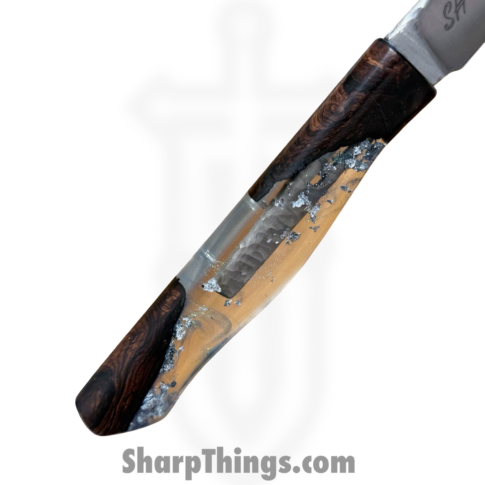 Lex Rex - SQ7838383 - Driftless Paring Knife - Fixed Blade Knife - Nitro-V Satin Reverse Tanto - Burl Wood Epoxy Resin - Multi - Image 3