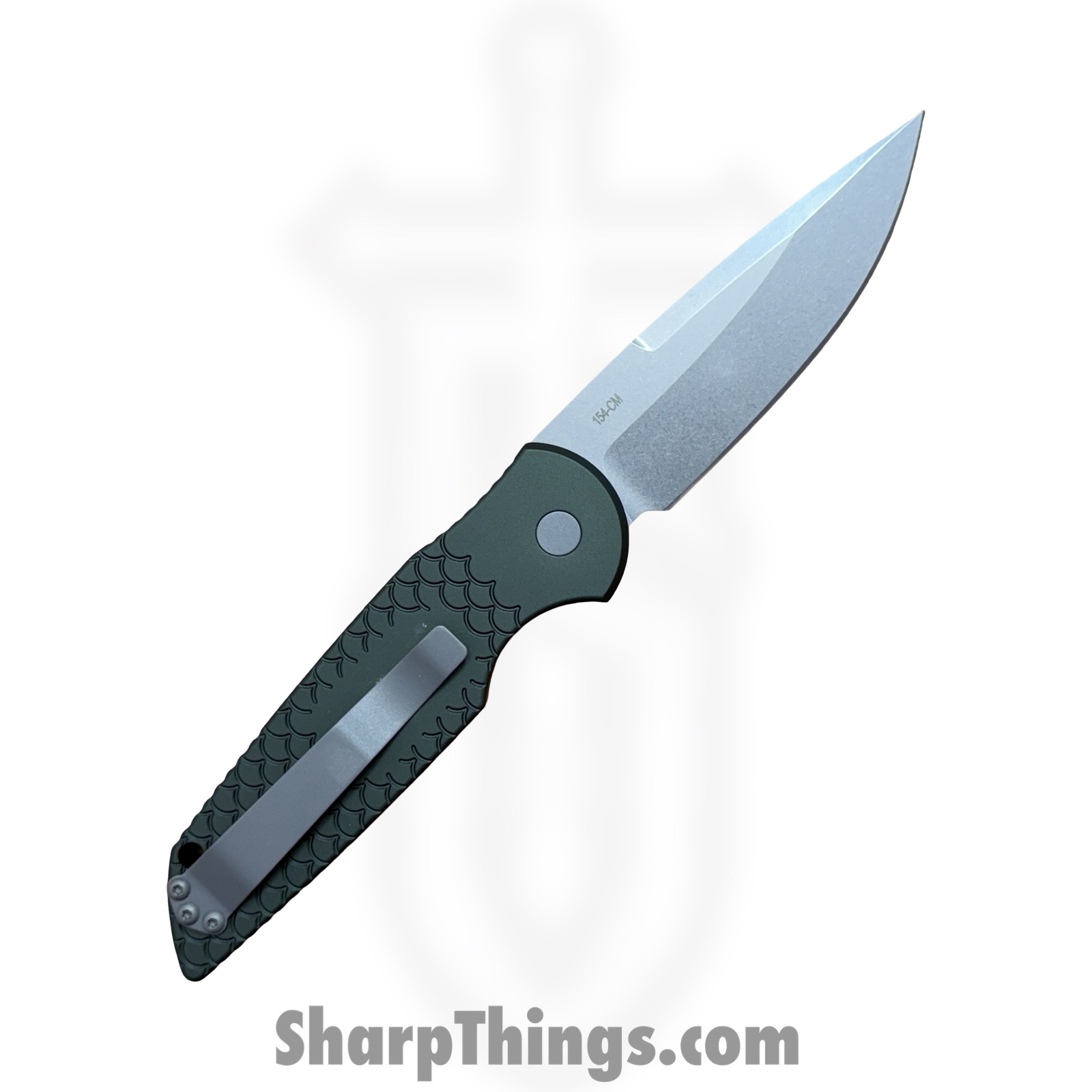 ProTech - TR-3 X1 SW Green - Tactical Response 3 - Automatic Knife - 154CM Stonewash Drop Point - Aluminum - Green - Image 2