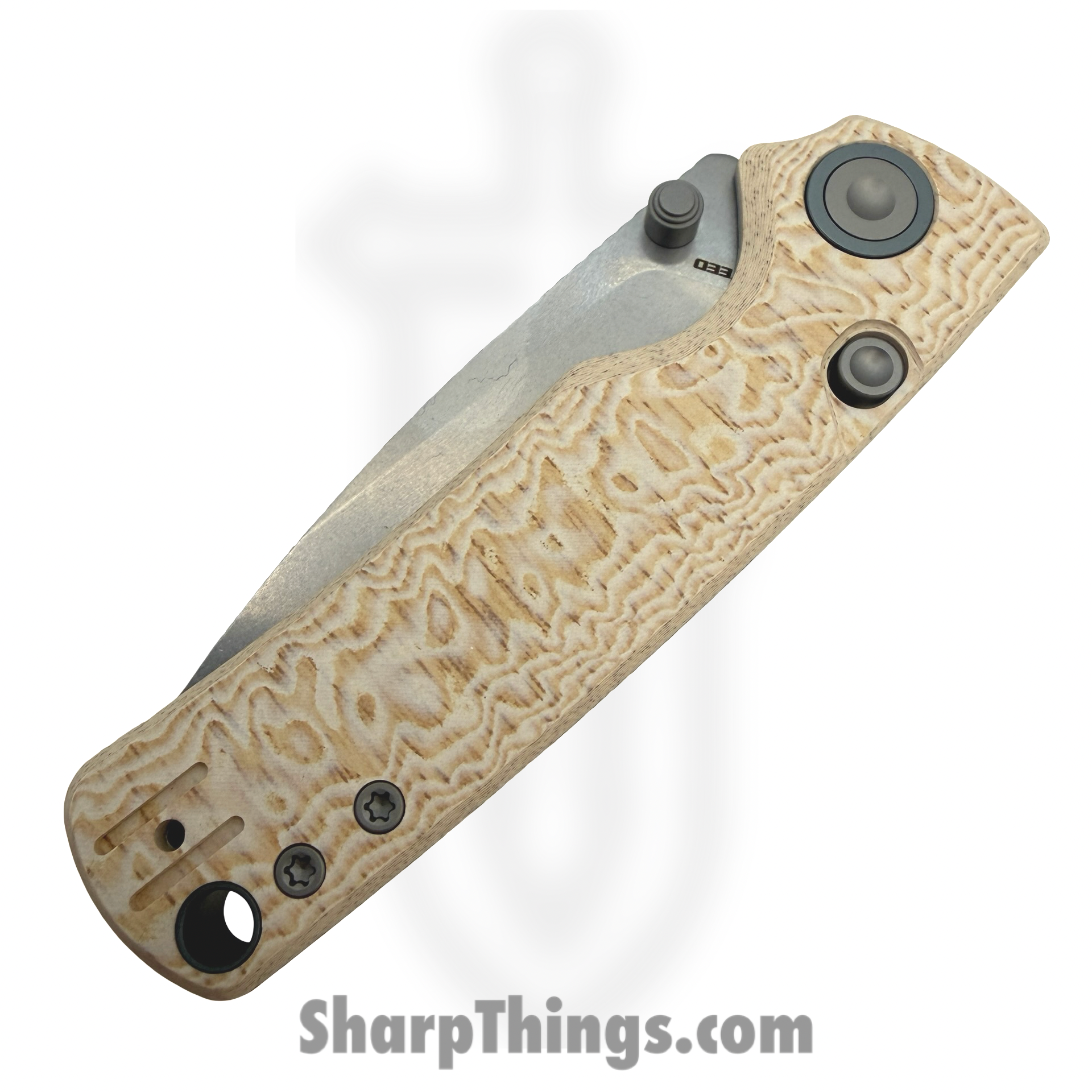 Vosteed - VOSA2626 - Porcupine - Folding Knife - 14C28N Stonewash Drop Point - Micarta - Drift Bamboo - Image 3