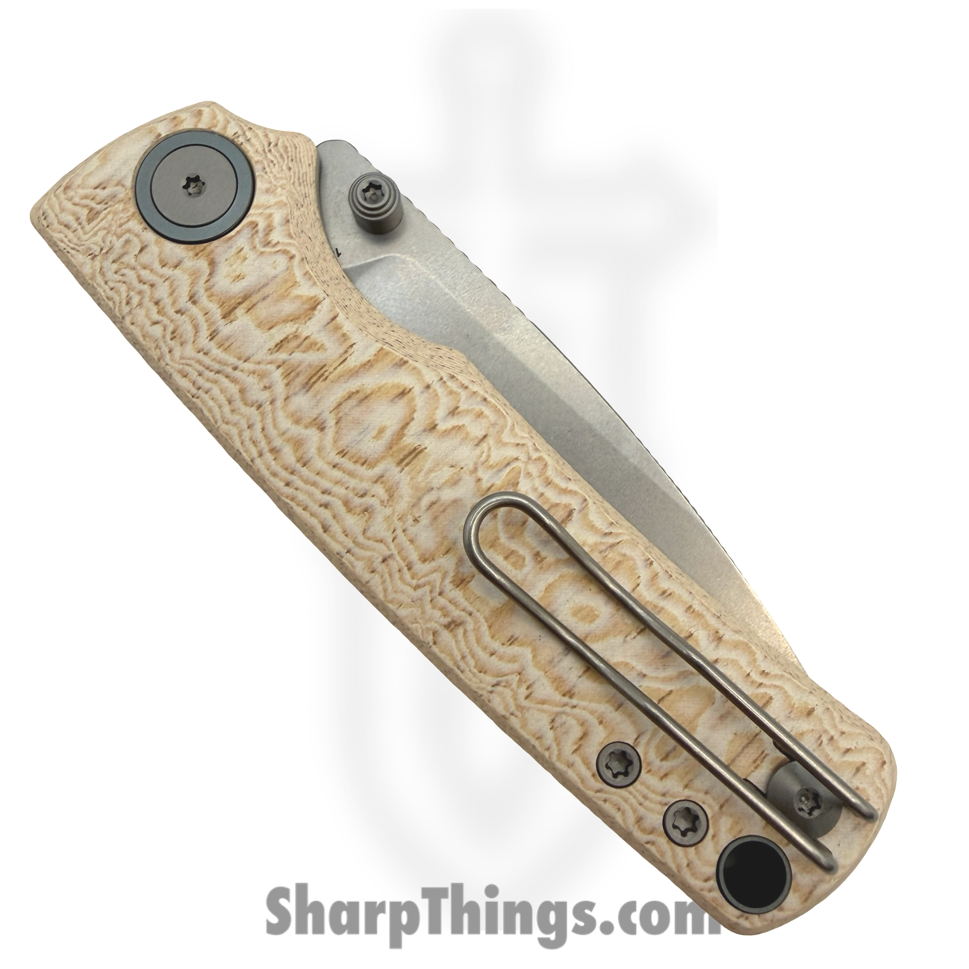 Vosteed - VOSA2626 - Porcupine - Folding Knife - 14C28N Stonewash Drop Point - Micarta - Drift Bamboo - Image 4