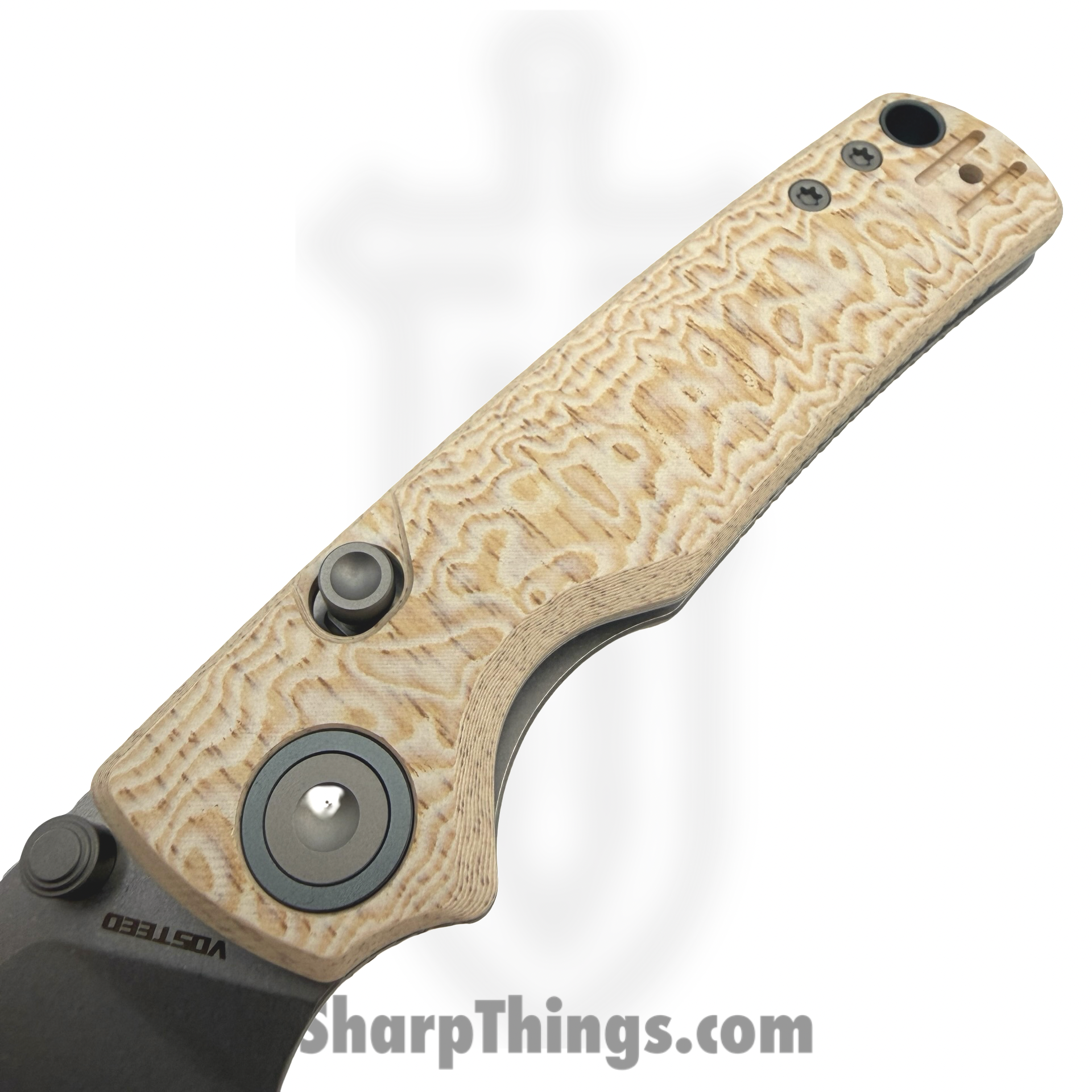 Vosteed - VOSA2626 - Porcupine - Folding Knife - 14C28N Stonewash Drop Point - Micarta - Drift Bamboo - Image 5