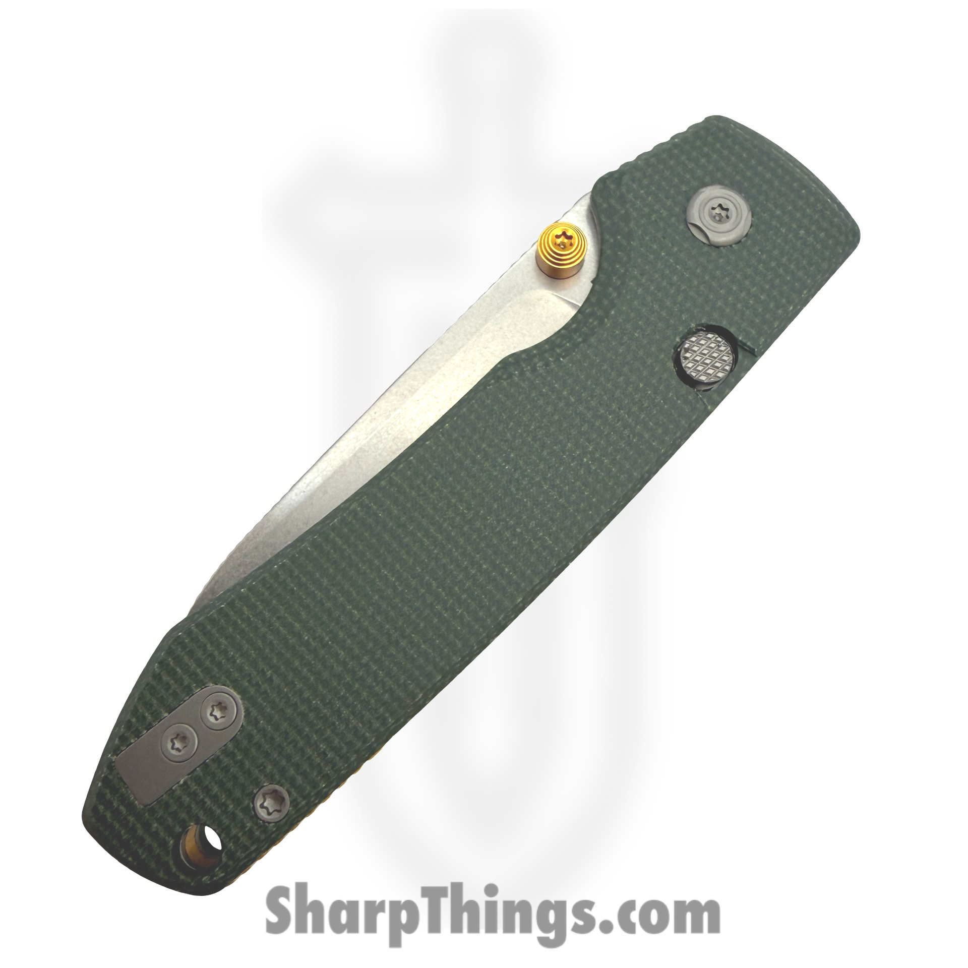 Vosteed - VOSA2904 - Raccoon - Folding Knife - 14C28N Stonewash Drop Point - Canvas Micarta - Green - Image 3