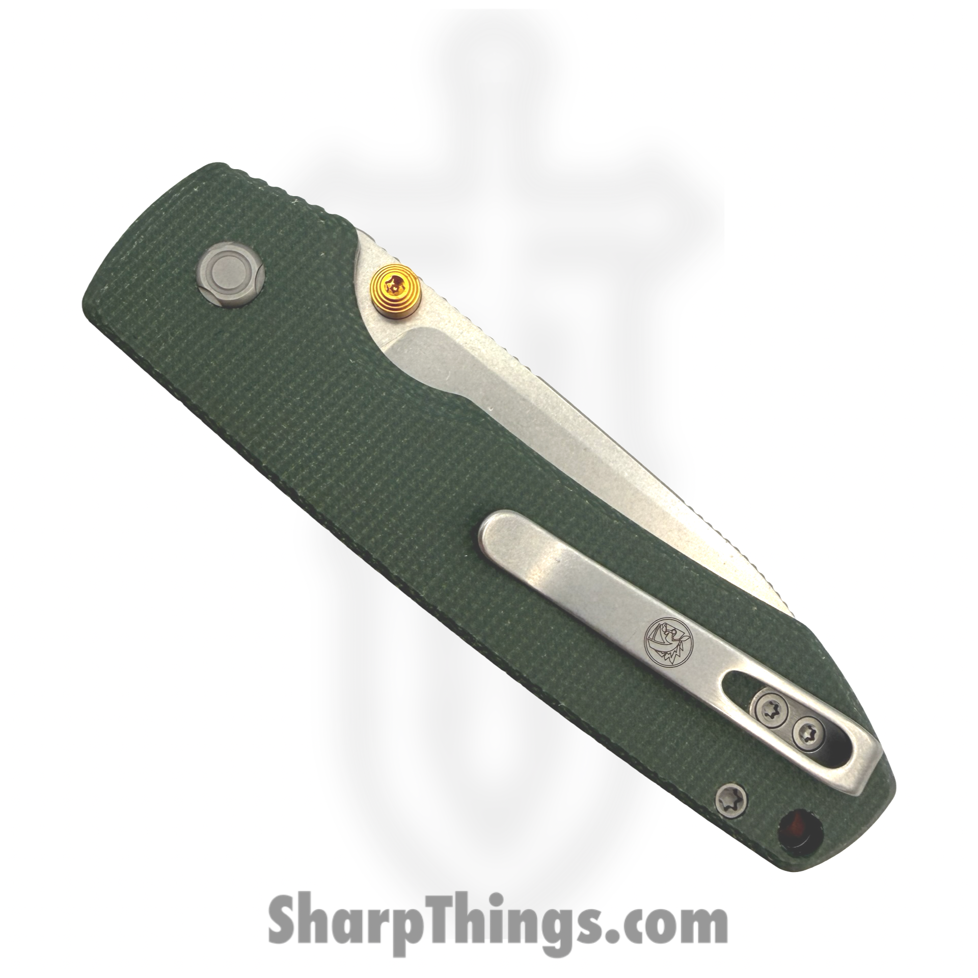 Vosteed - VOSA2904 - Raccoon - Folding Knife - 14C28N Stonewash Drop Point - Canvas Micarta - Green - Image 4
