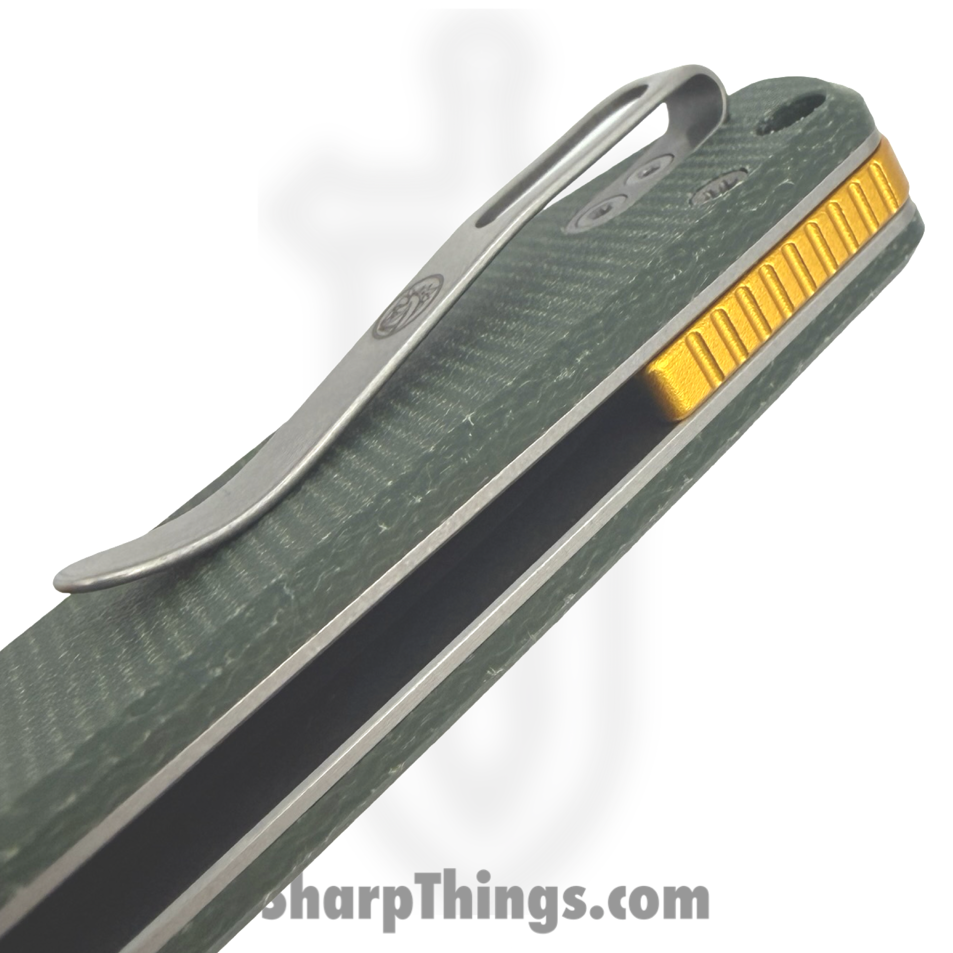 Vosteed - VOSA2904 - Raccoon - Folding Knife - 14C28N Stonewash Drop Point - Canvas Micarta - Green - Image 5