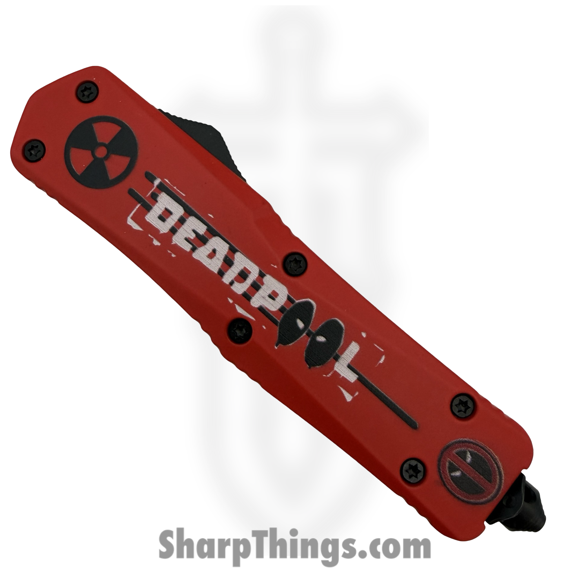 Atomic Knives - WNS-A1-DP - Thin Man Deadpool - OTF Auto - D2 Coated Dagger - Aluminum - Red/Black - Image 3