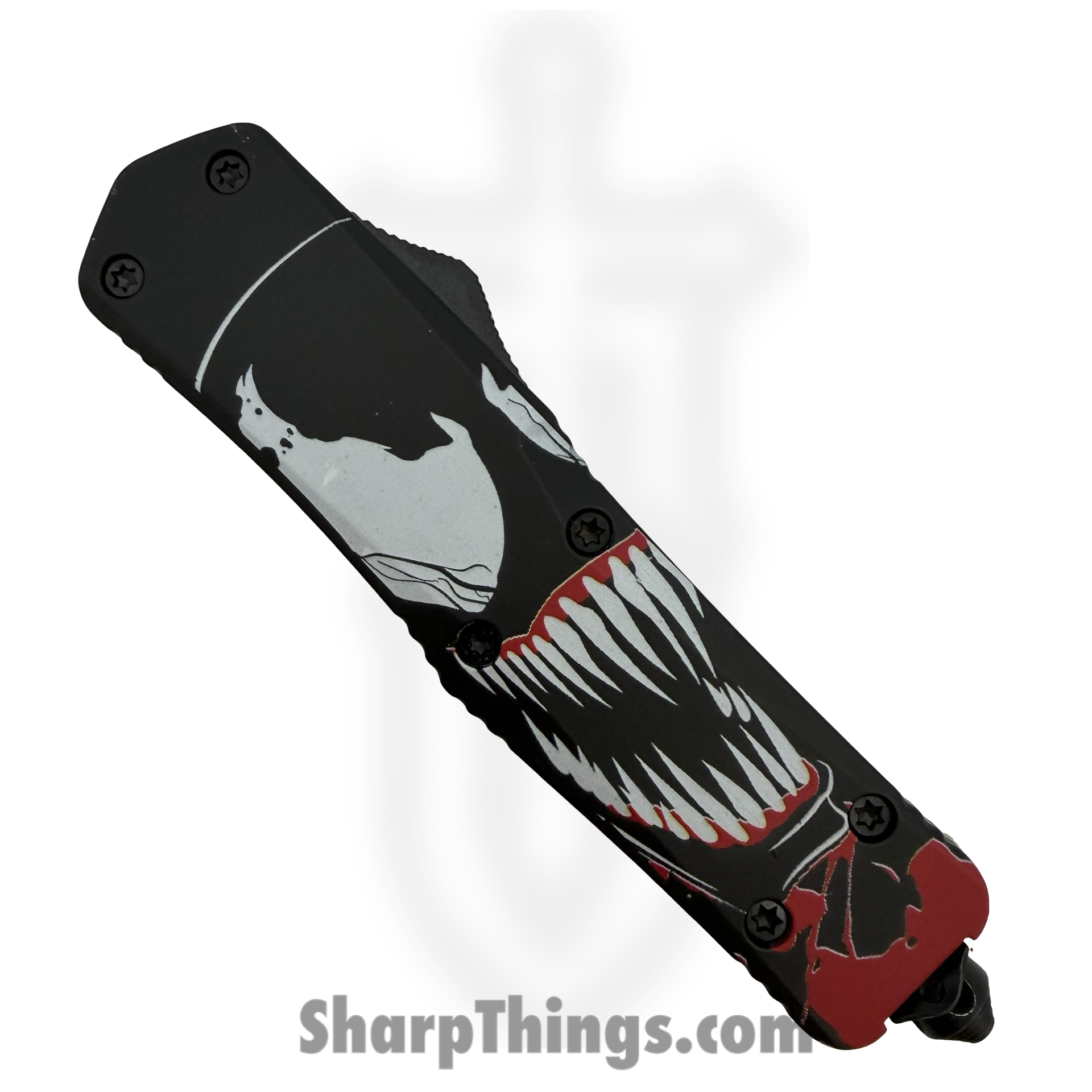 Atomic Knives - WNS-A11-VM - Thin Man Venom - OTF Auto - D2 Satin Tanto - Aluminum - Black/White/Red - Image 3