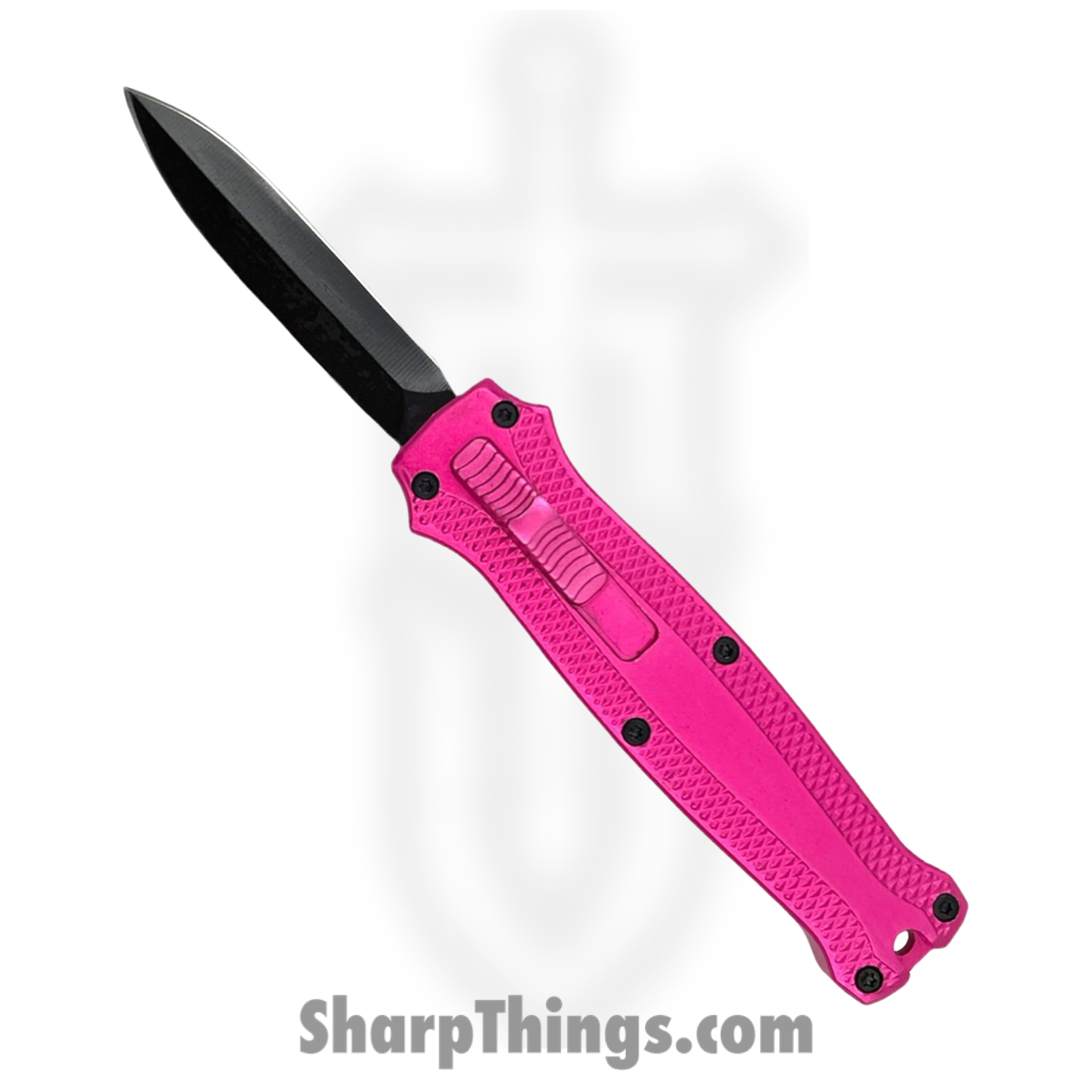 Atomic Knives - WNS-A705-PK - Micro Cali 2 - OTF Auto - D2 Coated Dagger - Aluminum - Pink